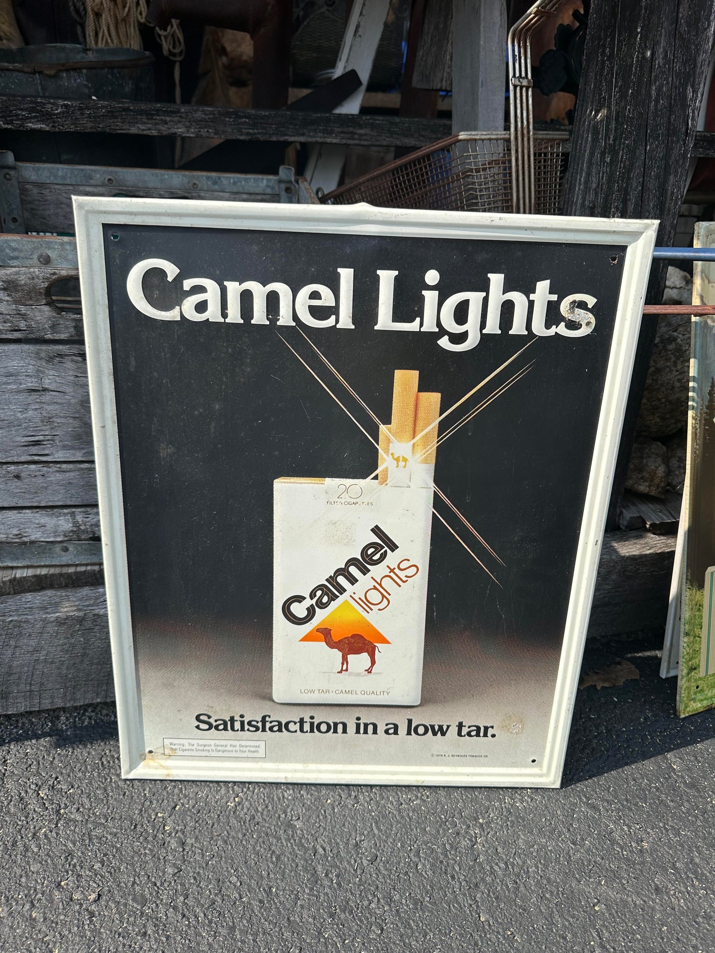 Vintage 1978 Camel Lights Satisfaction In A Low Tar Sign