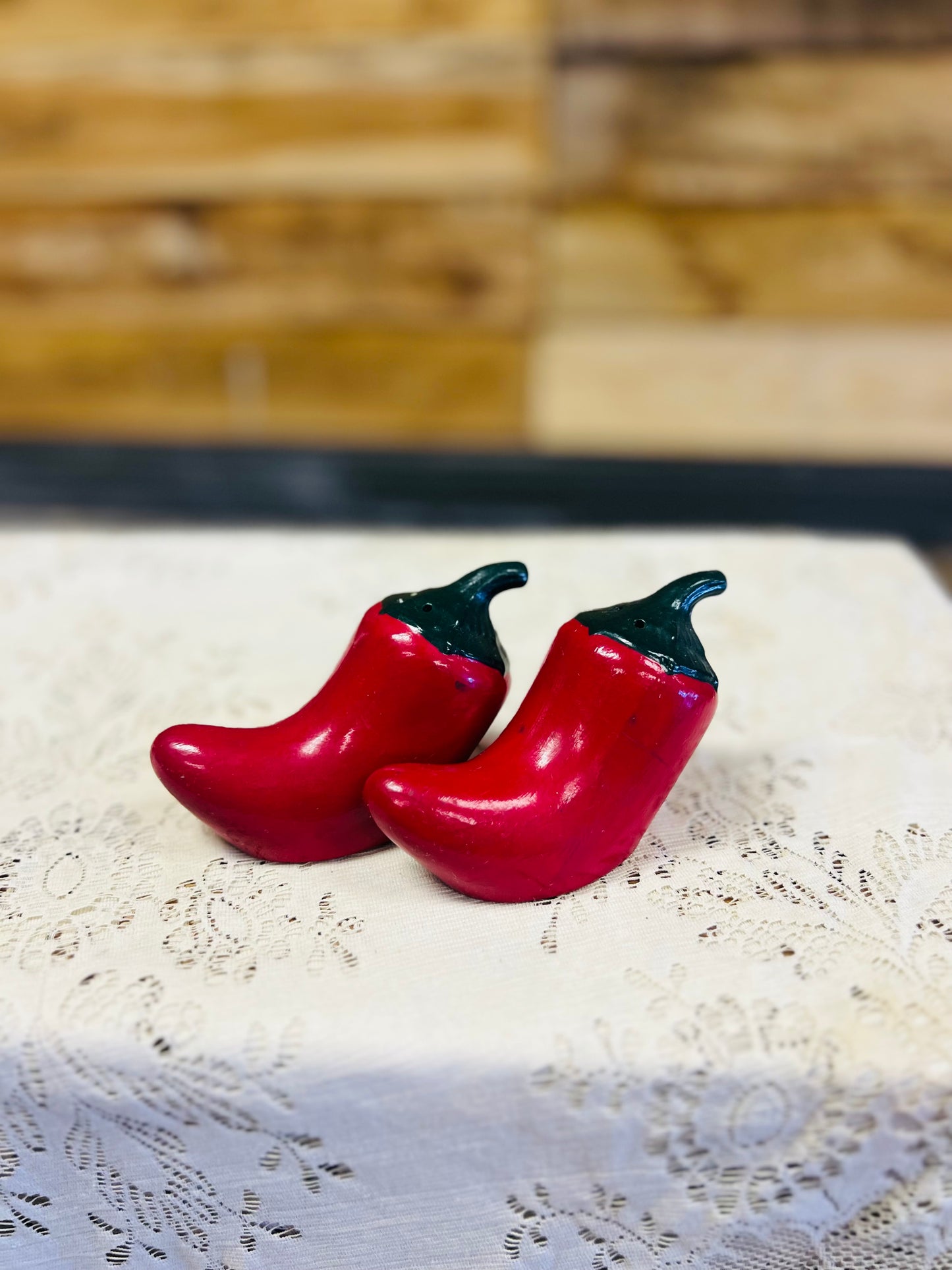 Ceramic Hot Pepper Salt and Pepper Shakers