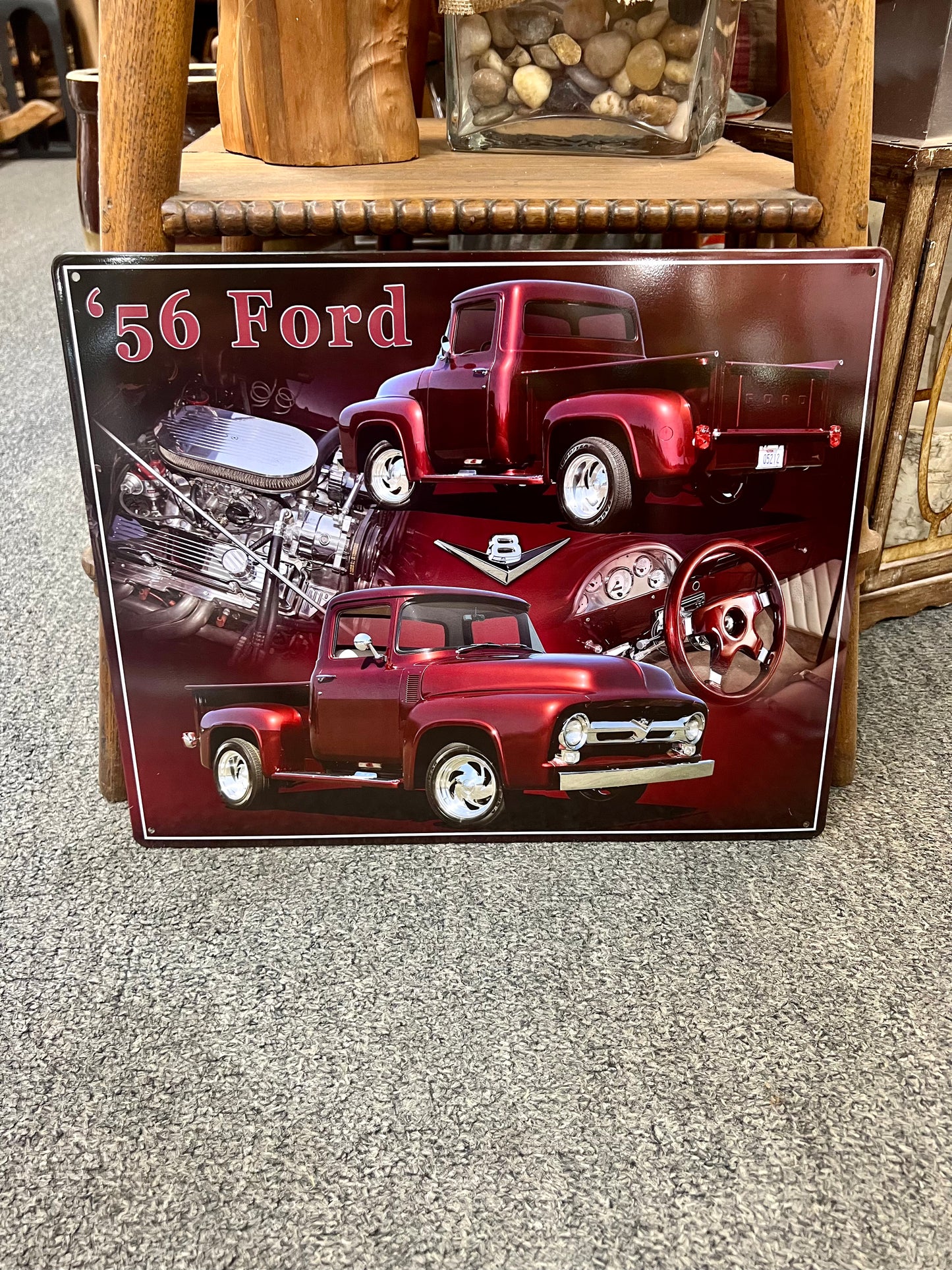 '56 Ford V8 Metal Sign