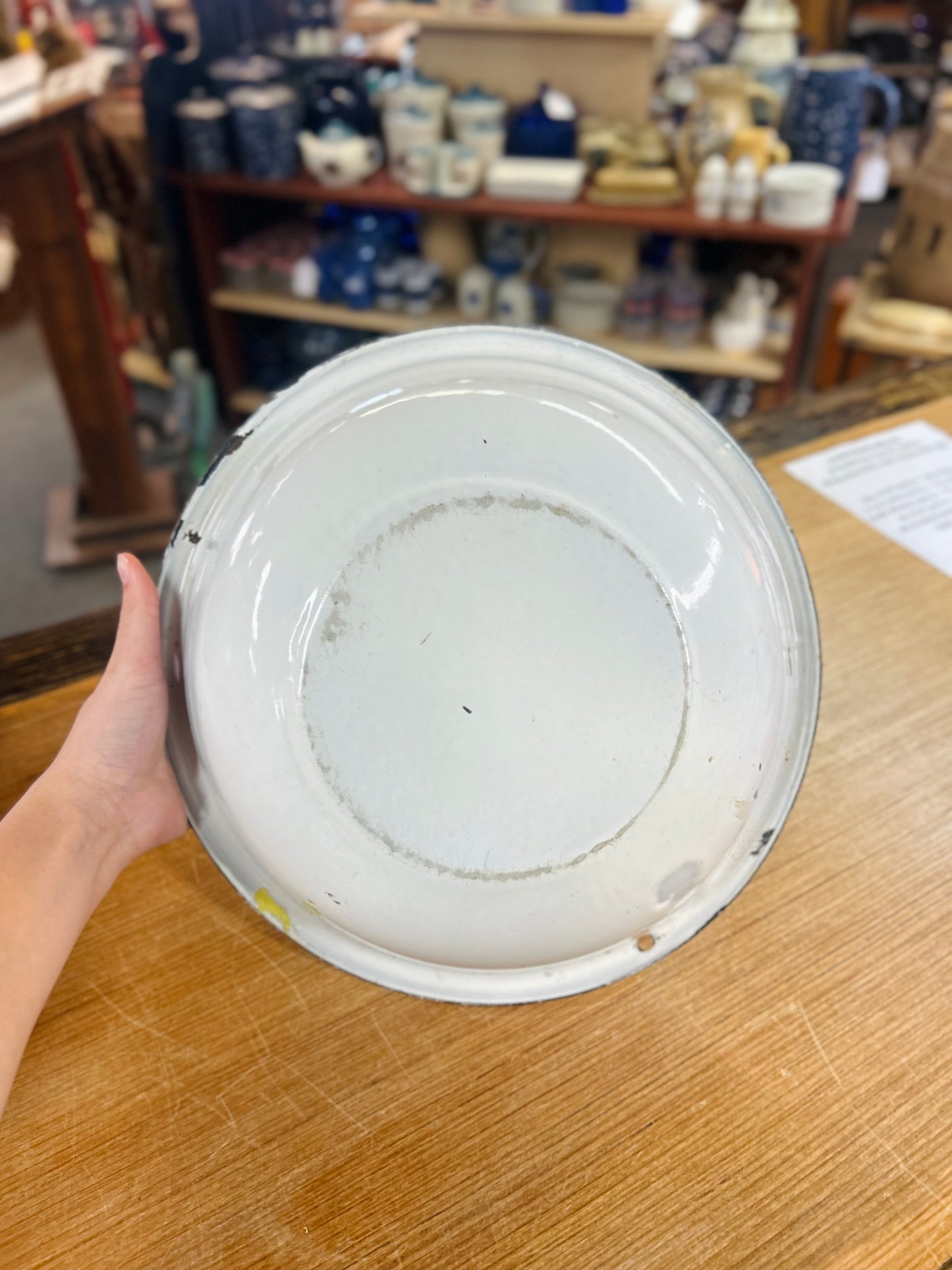 White Bowl with Black Trim