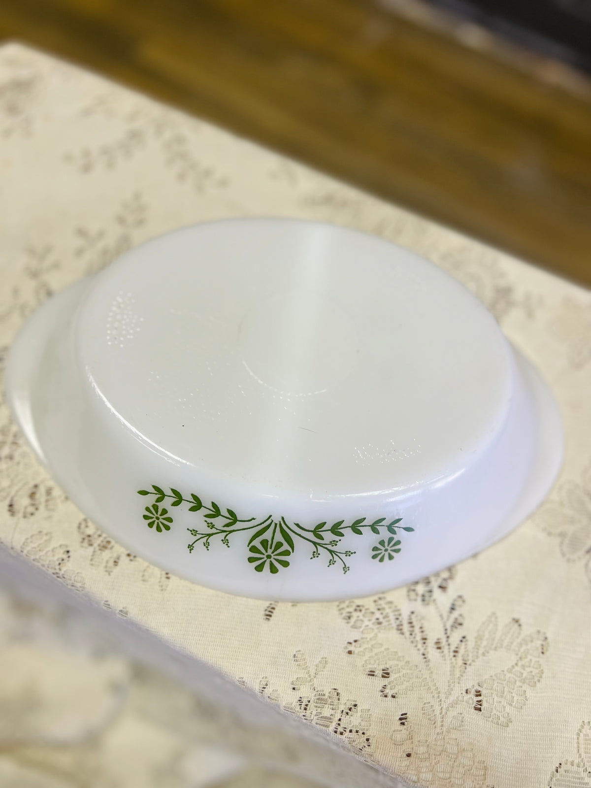 Vintage Green Daisy Divided Baking Dish
