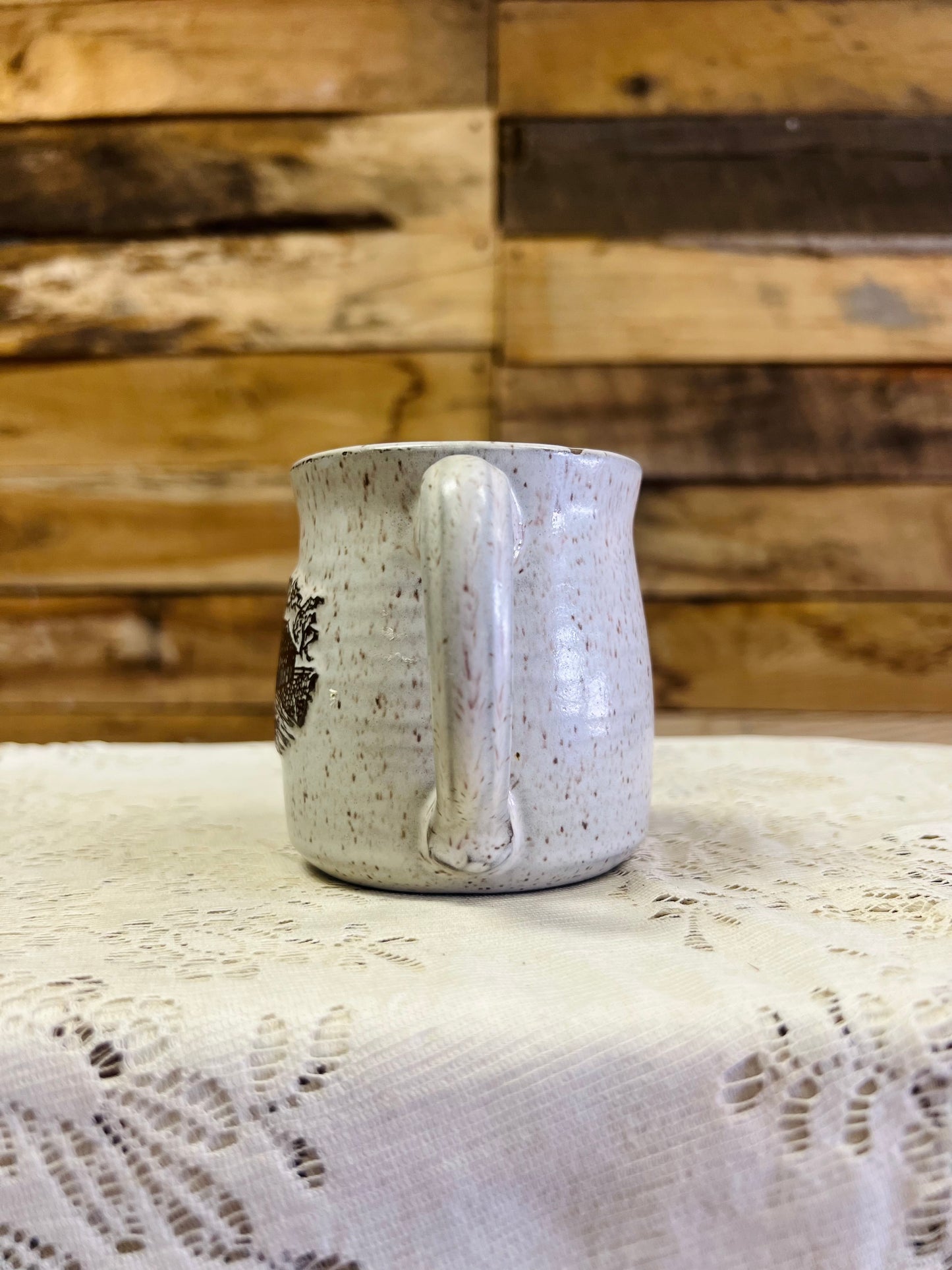 Vintage Onion River Pottery Mug with Barn Scene