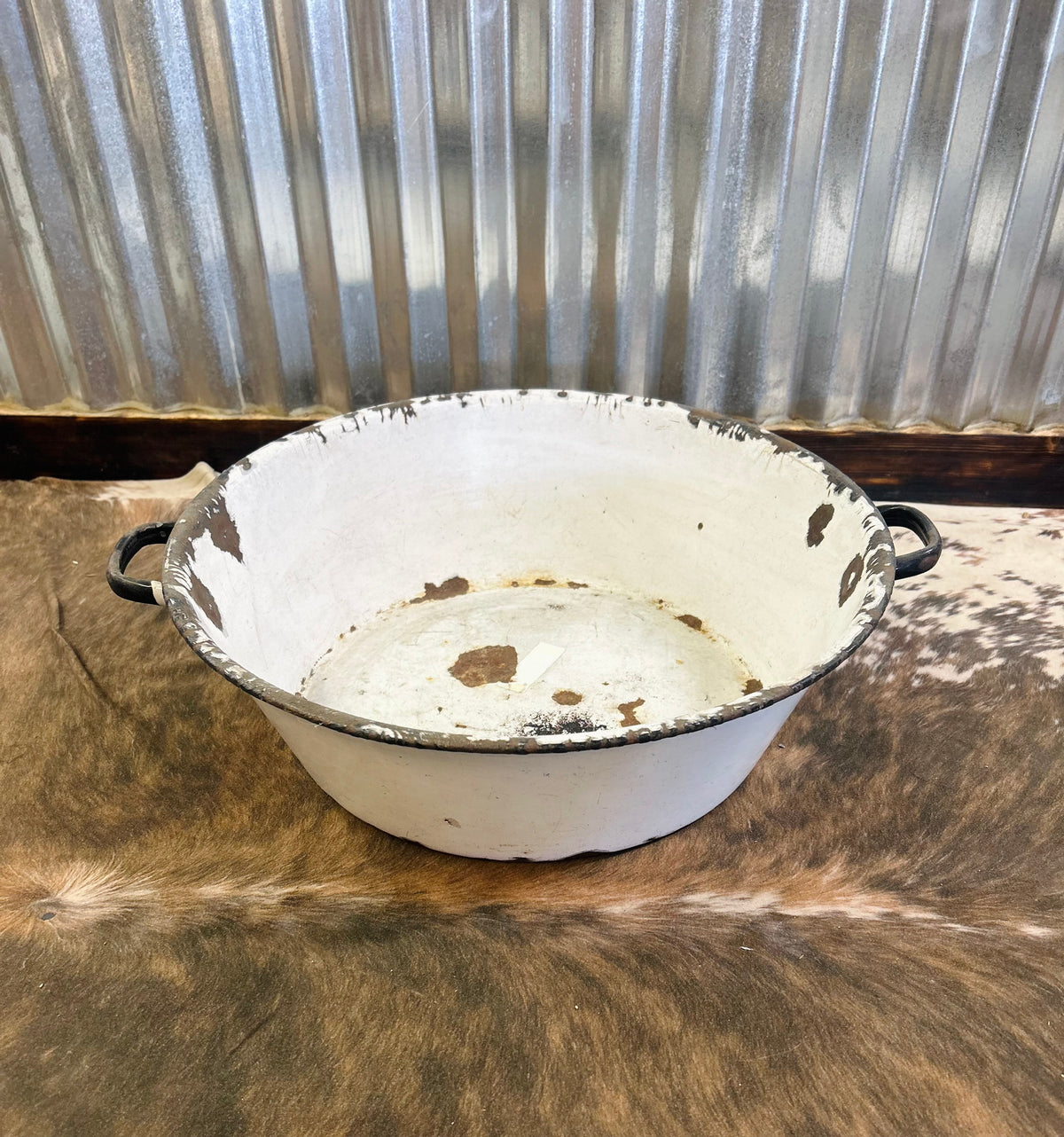 Old Extra Large Ceramic  Tub with Handles