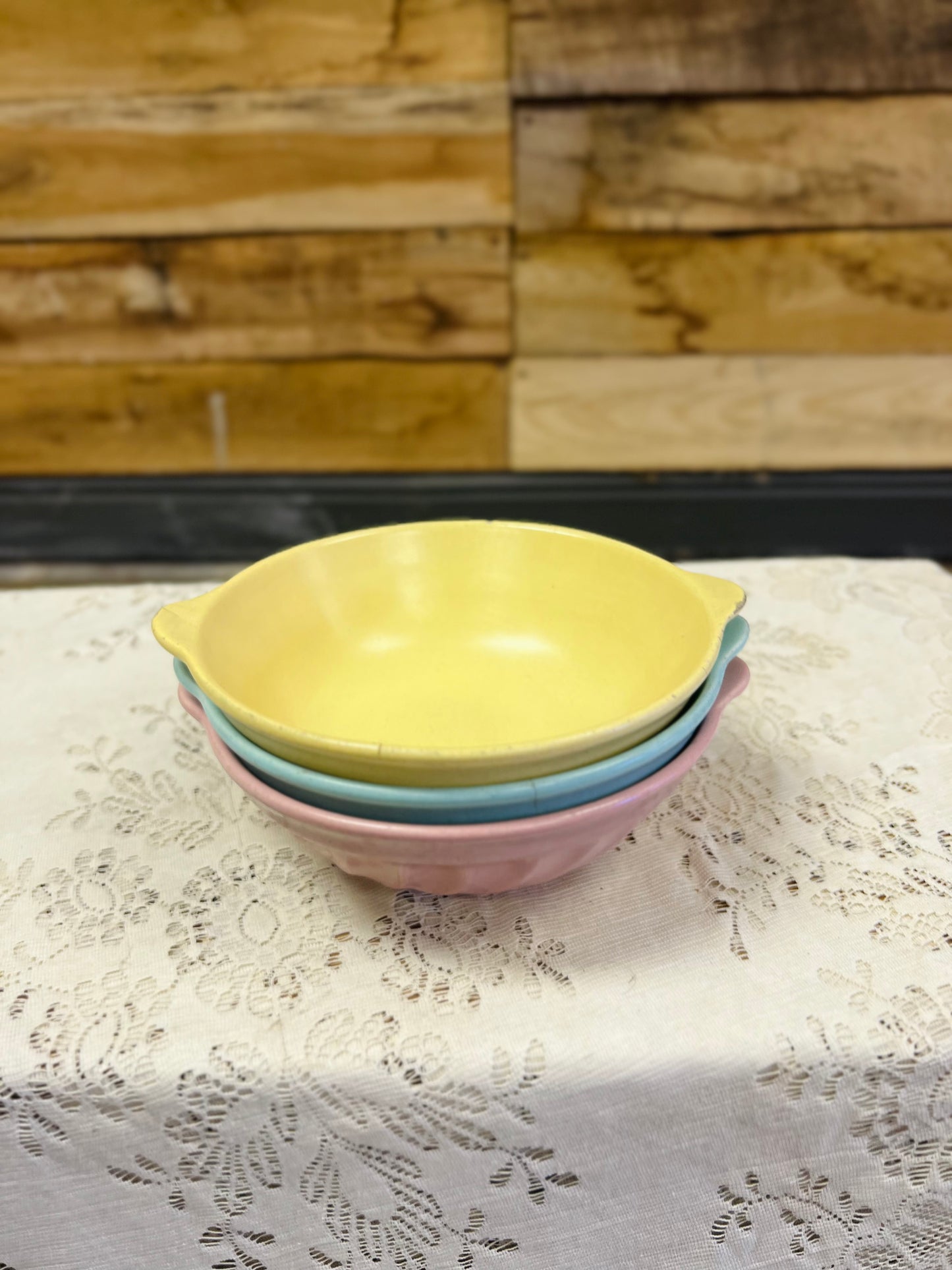 Vintage Happy Trails Set of 3 Bowls
