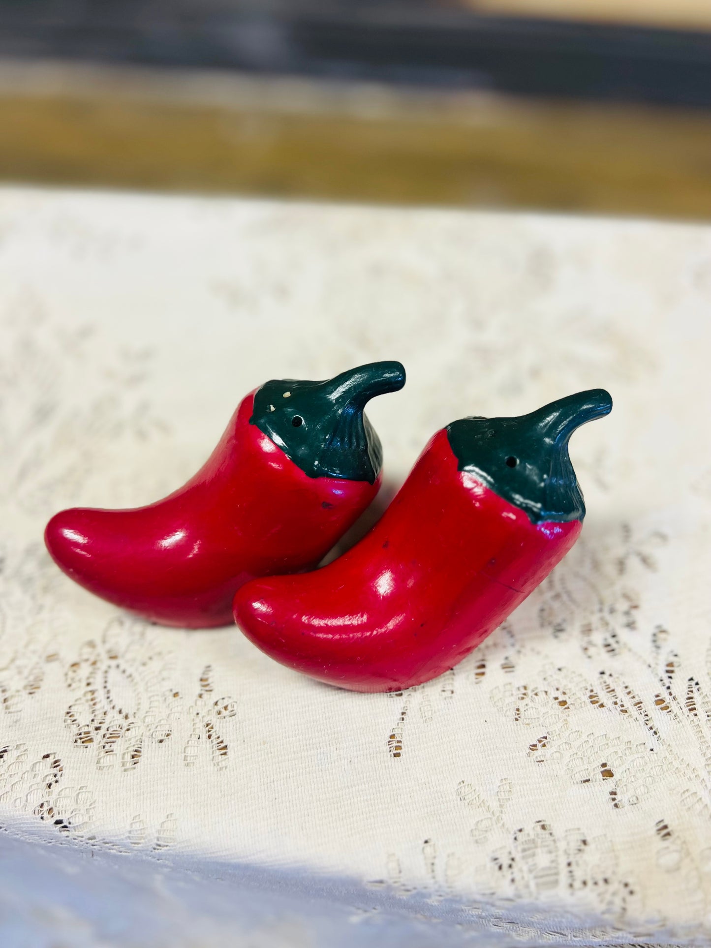 Ceramic Hot Pepper Salt and Pepper Shakers