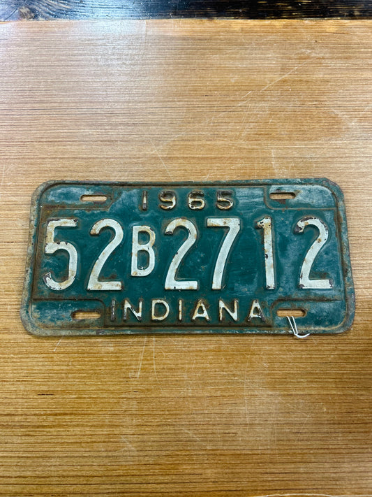 Vintage 1965 Indiana Metal License Plate