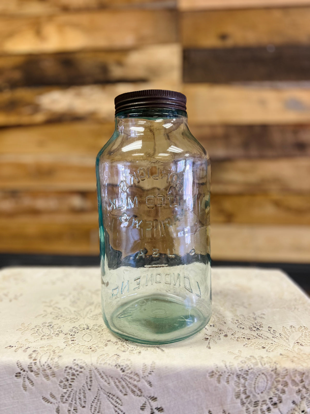 Antique Horlick's Malted Milk Jar With Lid
