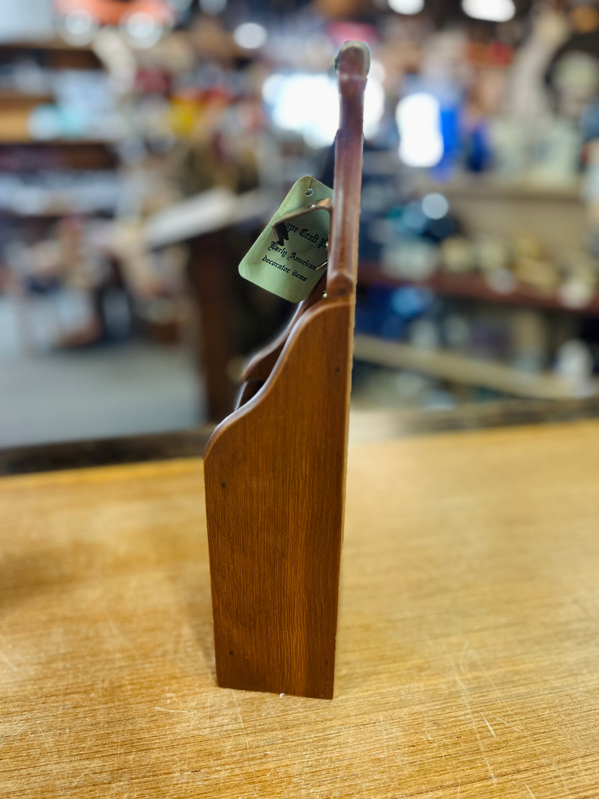 Vintage Walnut Wood Pine Craft Copper Bottle Opener