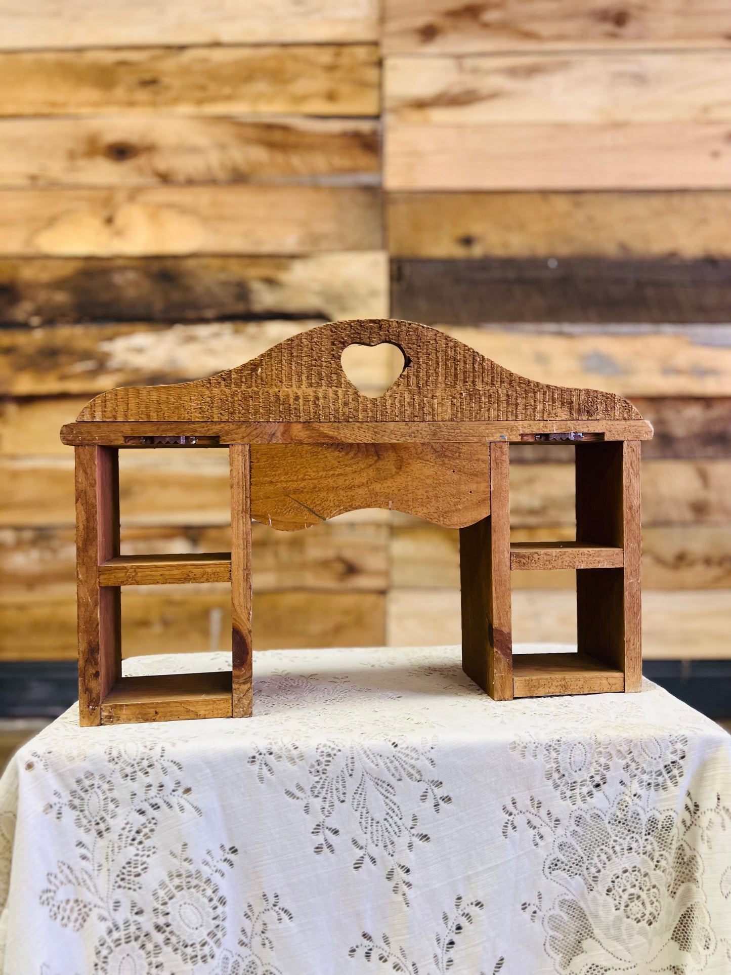 Old Wooden Heart Trinket Shelf