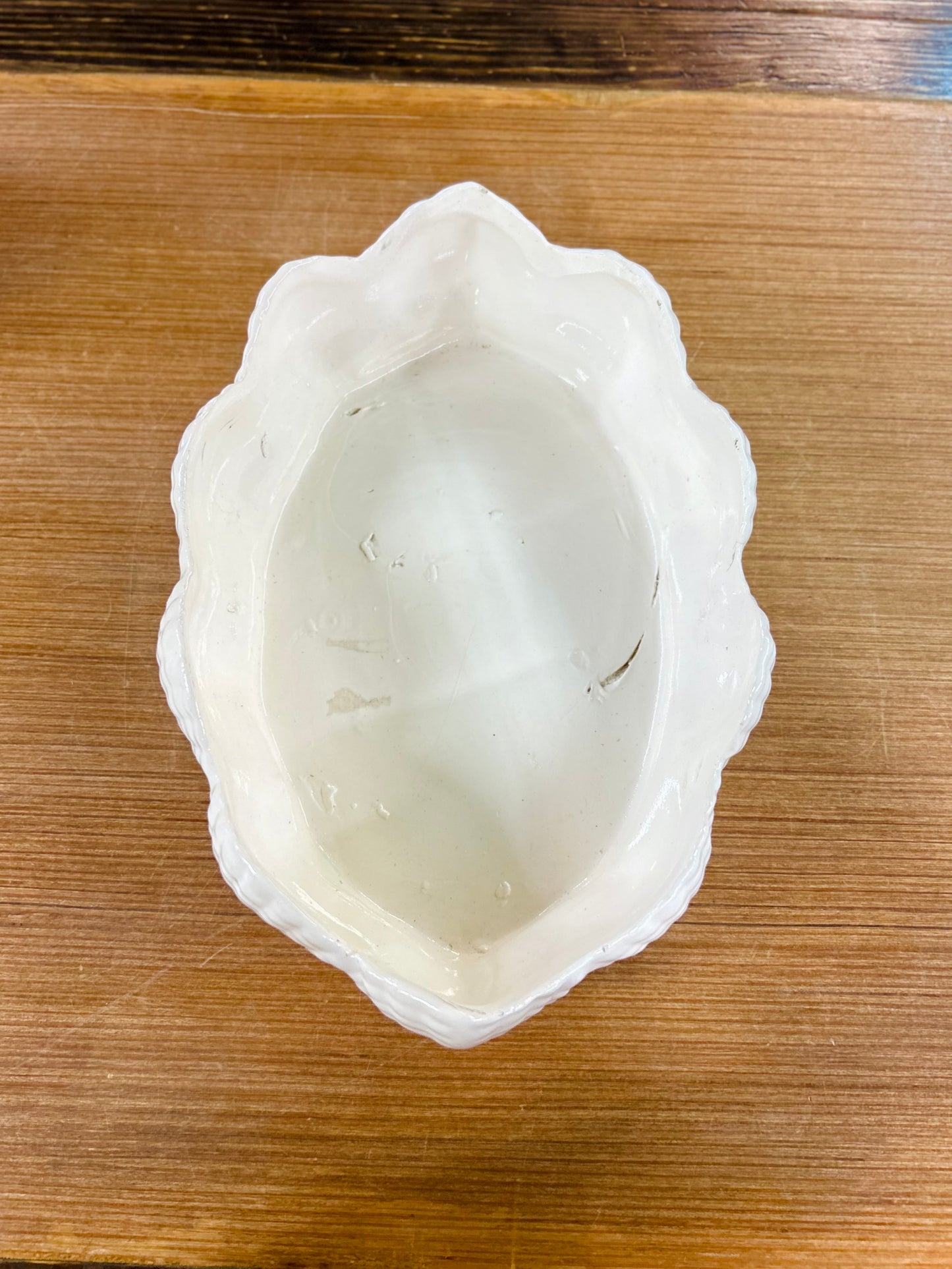 Vintage Seashell Shaped Ceramic Tray with Pink Base