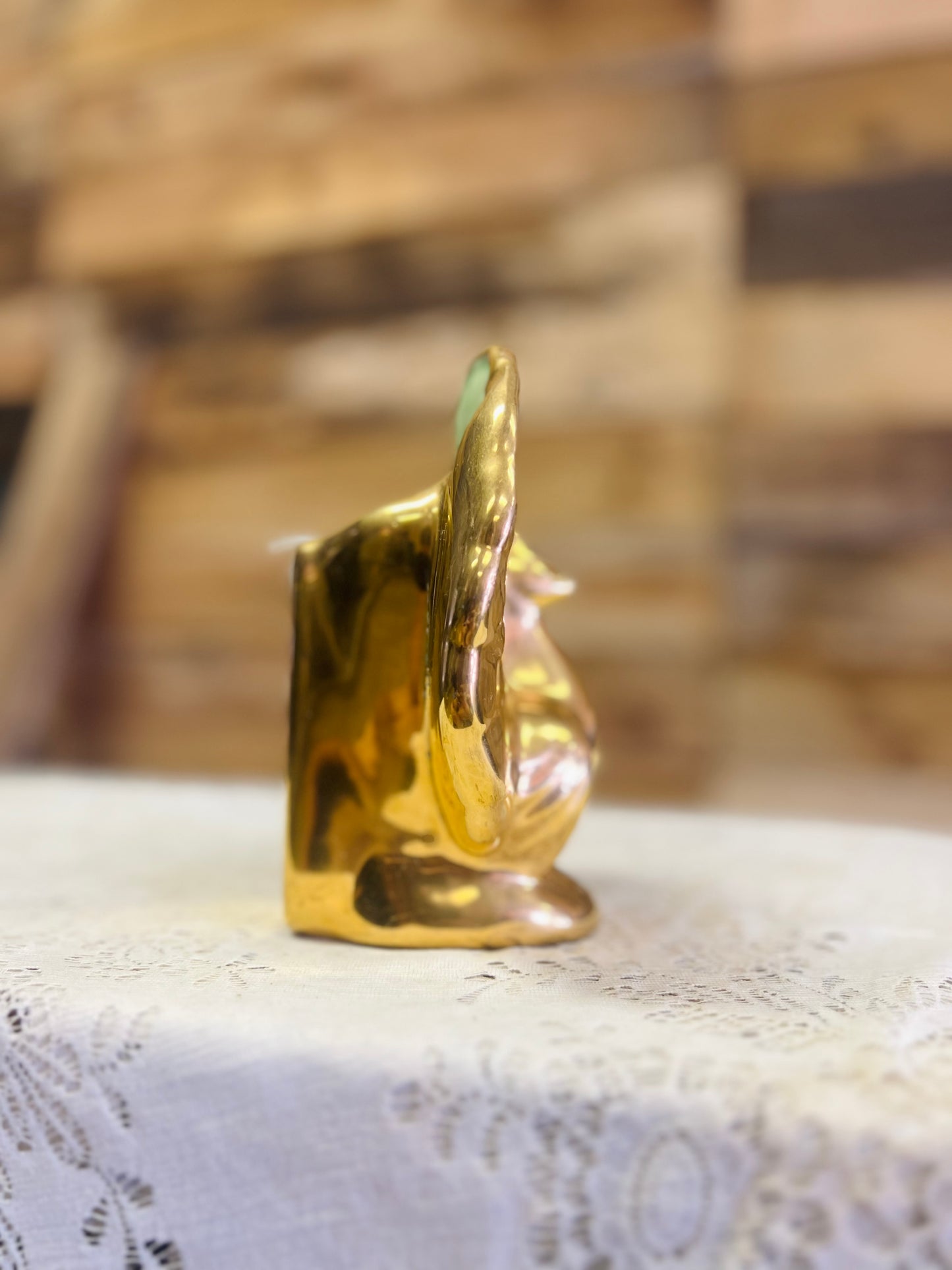 Vintage 22k Gold Turkey Wall Pocket