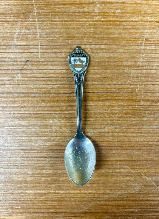 Vintage Collectible Florida Spoon With Bird and Palm Tree Design