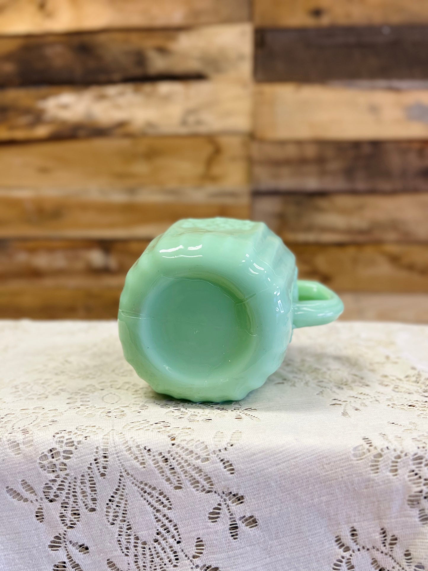 Green Jadeite Pitcher and 4 Cups Set