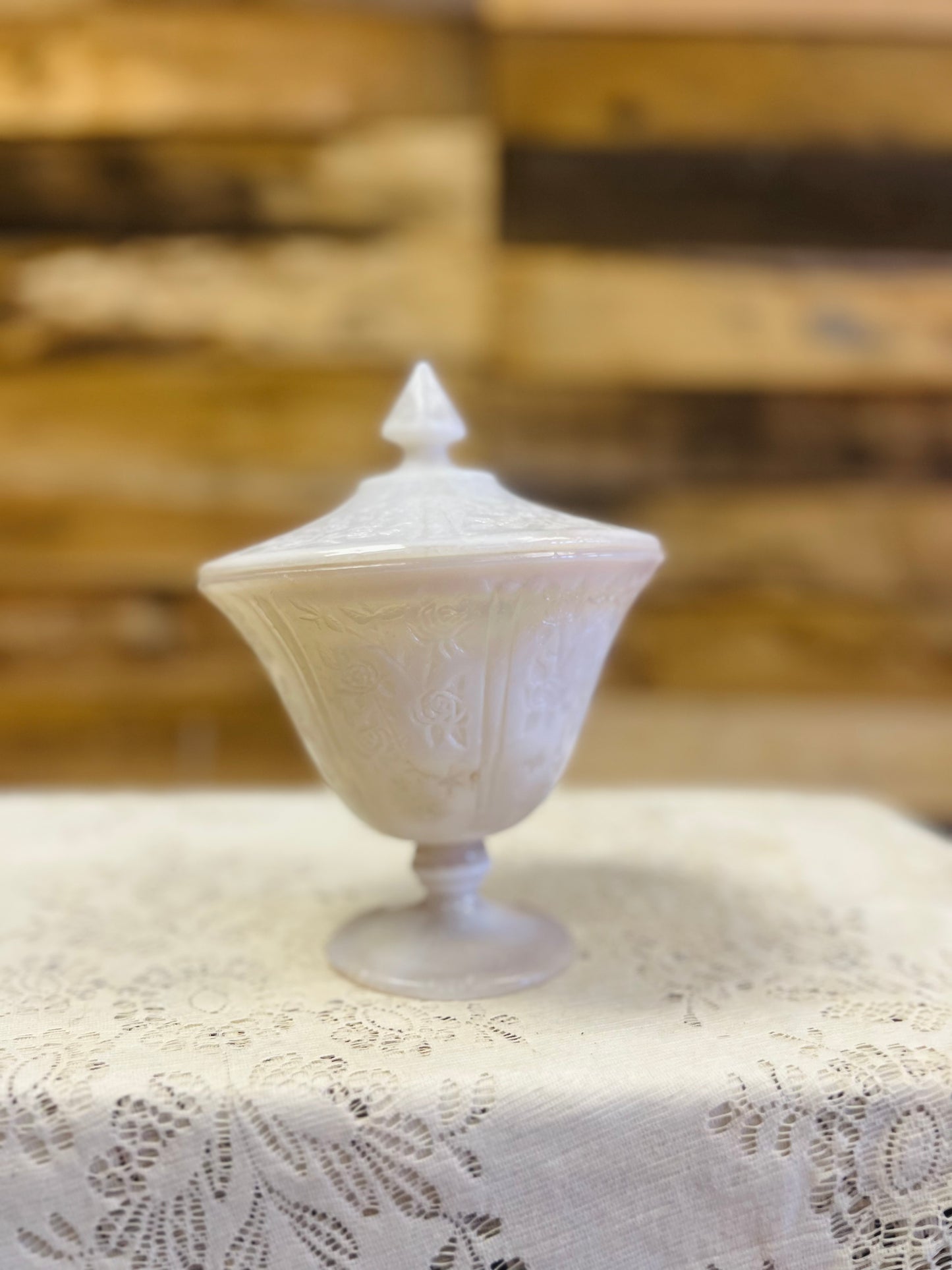 Vintage White Candy Dish