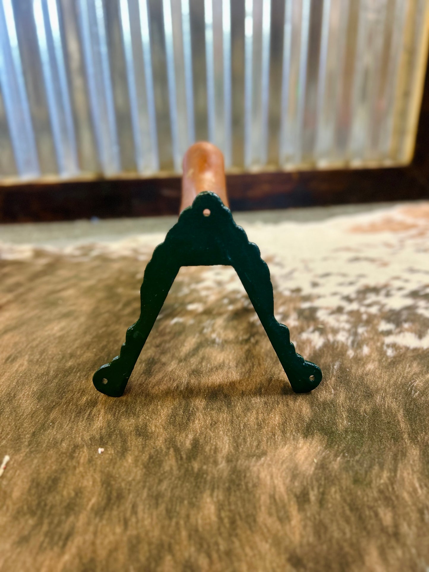 Vintage Western Style Boot Jack With Silver Horse Head