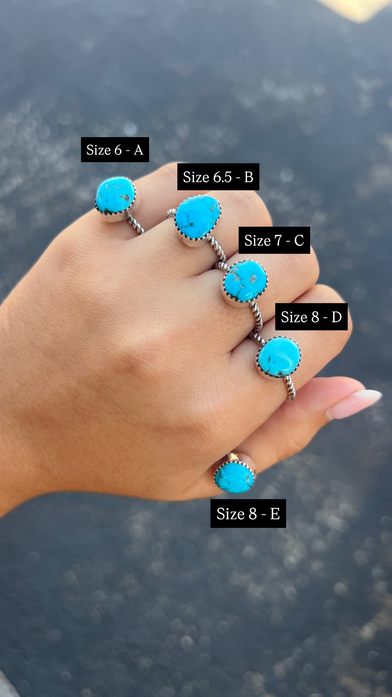 Genuine Turquoise Twisted Sterling Silver Ring