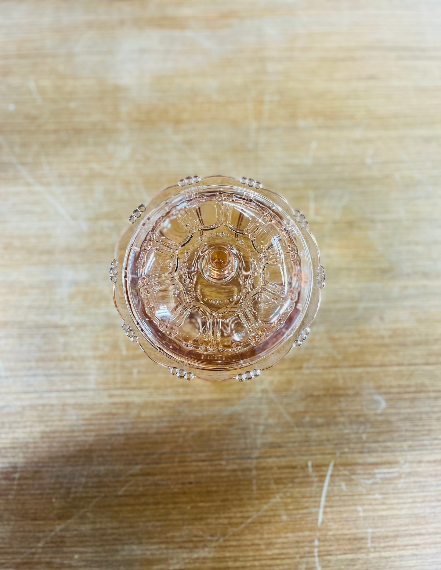 Vintage Pink Depression Glass Candy Dish