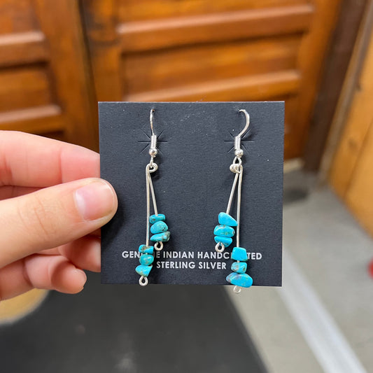 Genuine Turquoise Nugget Earrings