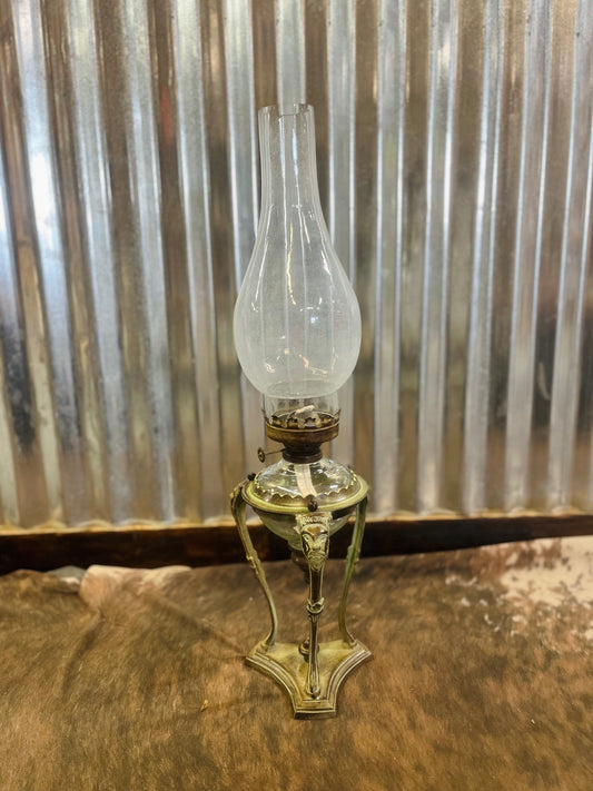 Rustic Green Oil Lamp