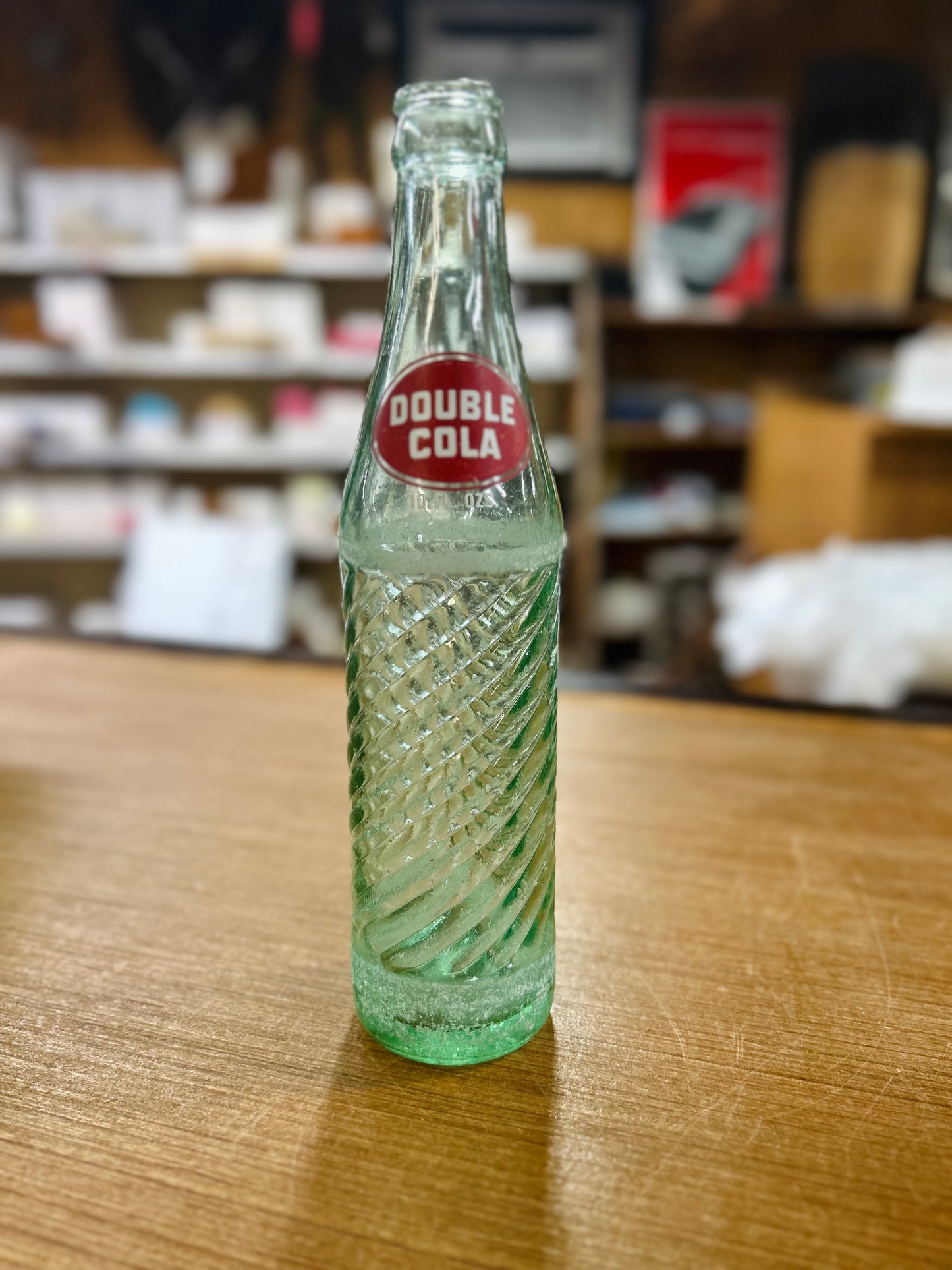 Vintage 1968 Double Cola Spiral Swirl Bottle