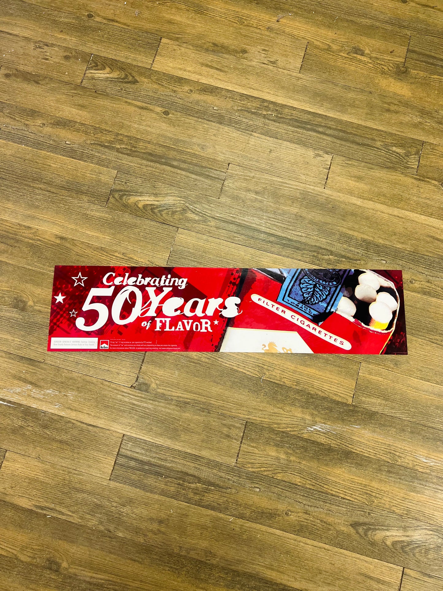 Vintage Marlboro 50th Anniversary Promotional Store Display Sign