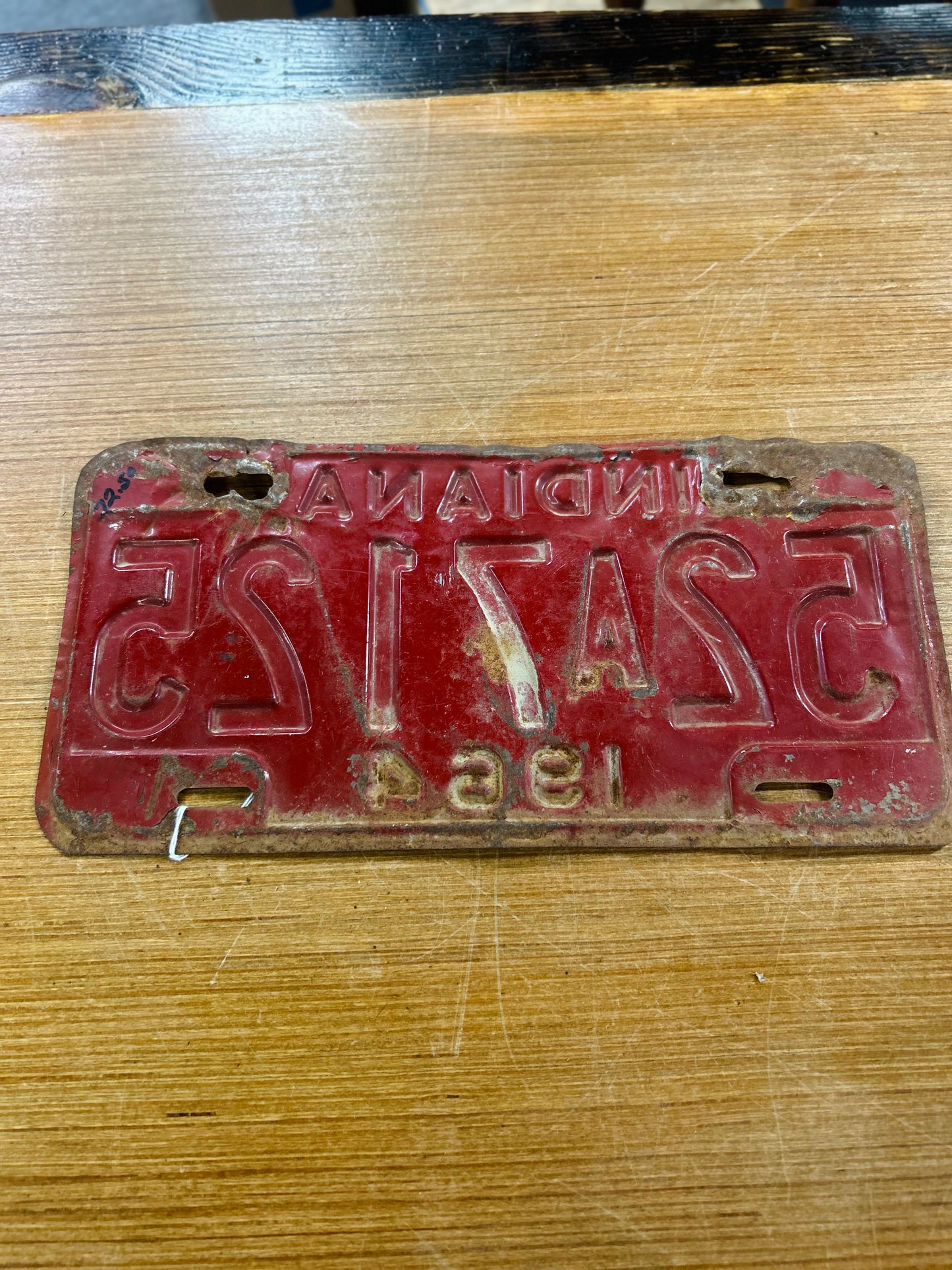 Vintage Metal 1964 Indiana License Plate