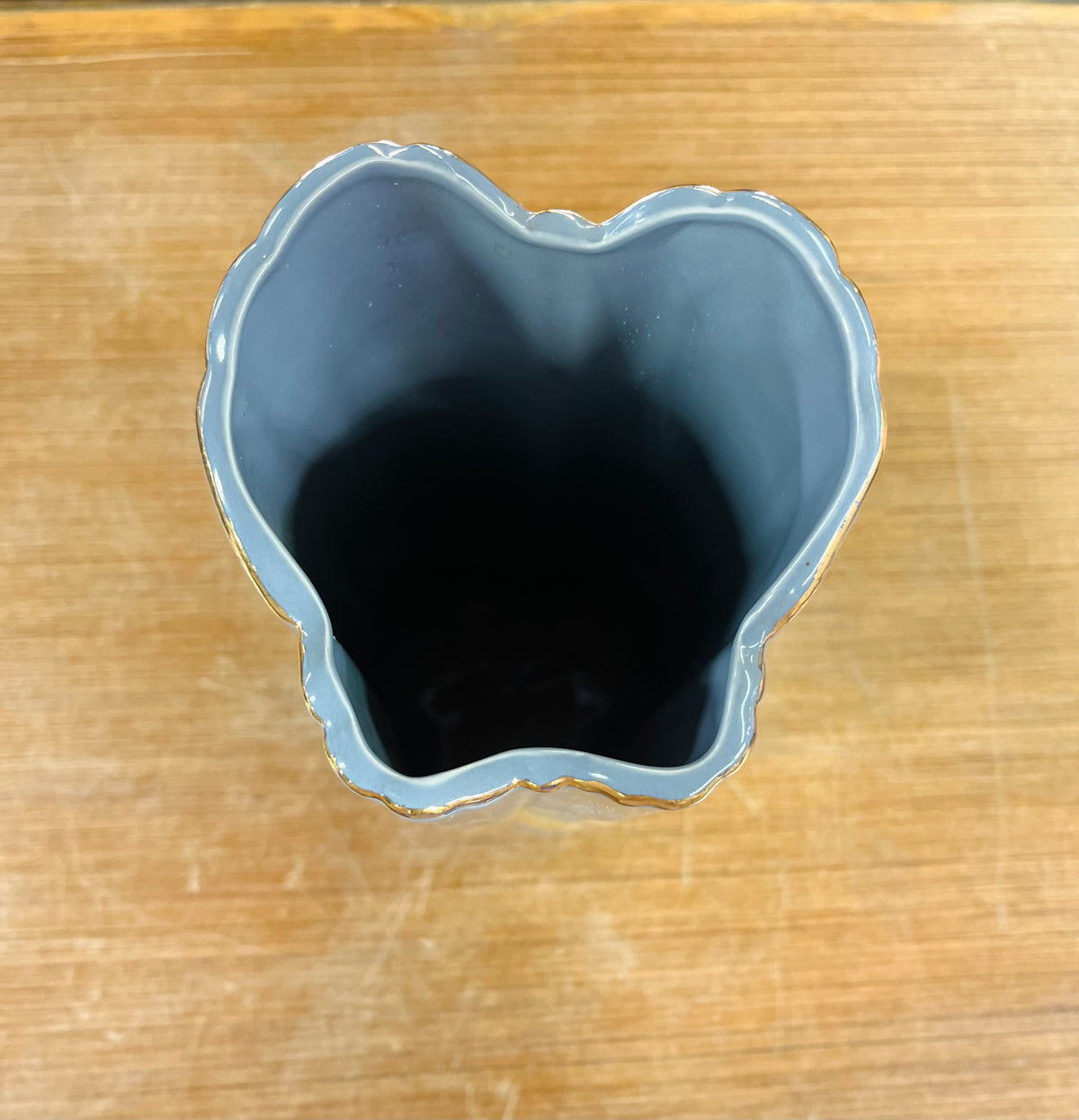 Vintage Gray Japanese Flower Vase
