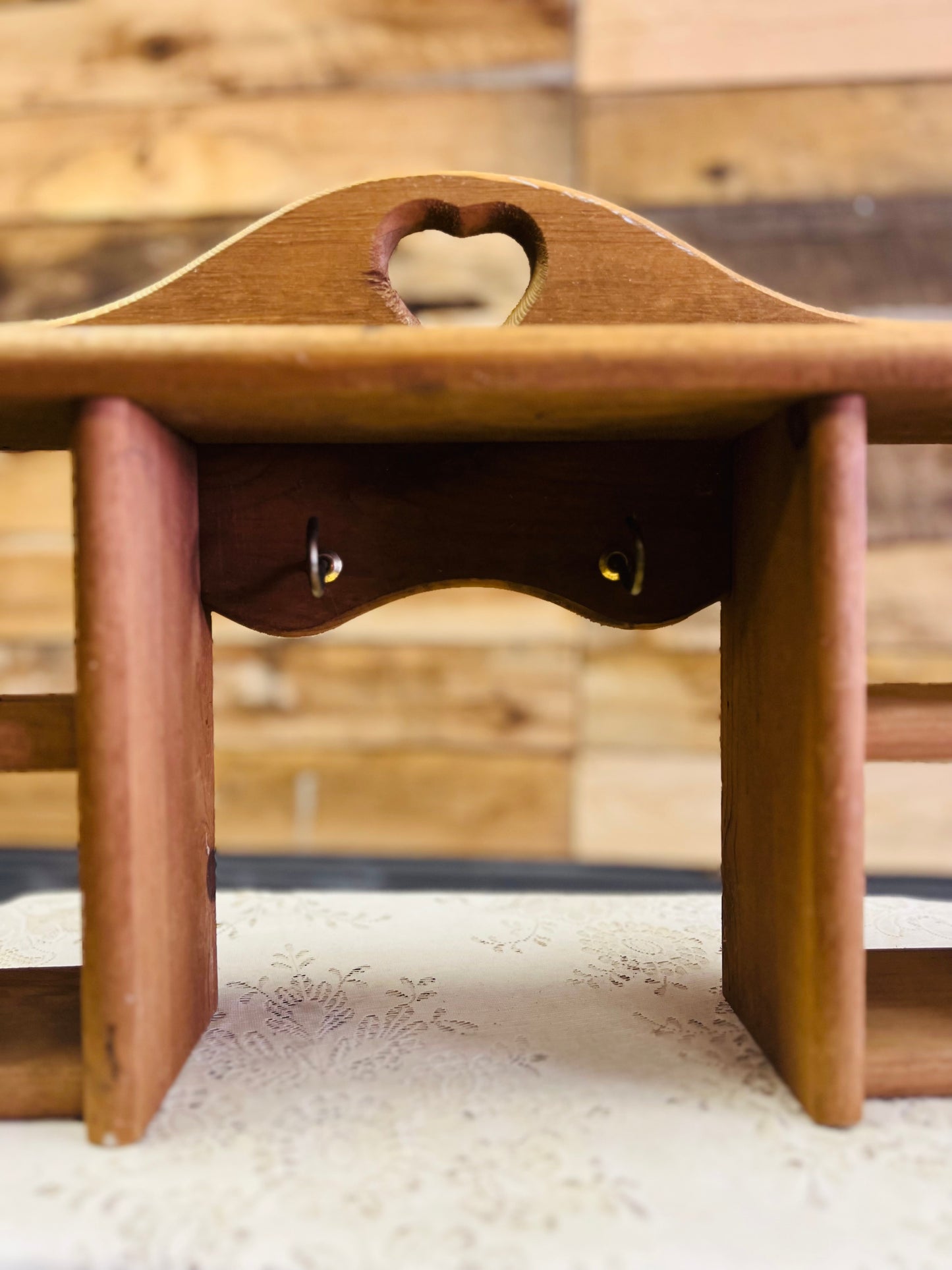 Old Wooden Heart Trinket Shelf