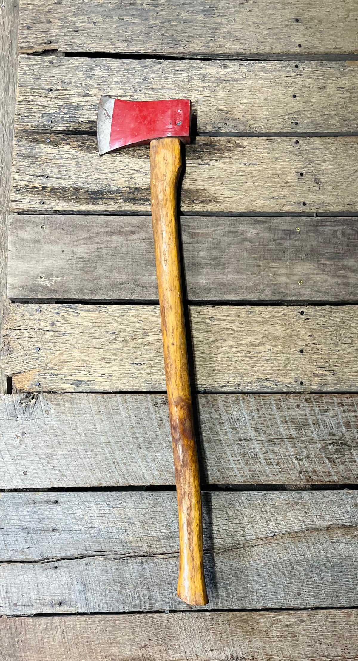 Single Bit Wooden Handle Red Axe