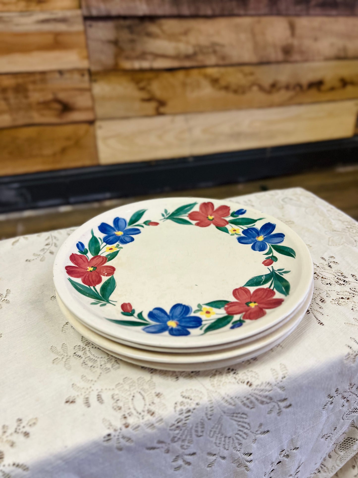 Vintage 1940s Paden City Pottery "Cosmos"Plate Shenandoah Ware SET of 4