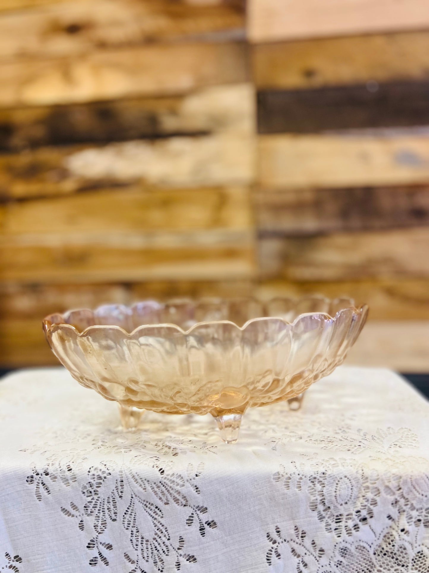 Vintage Indiana Glass Harvest Fruit Pattern Bowl