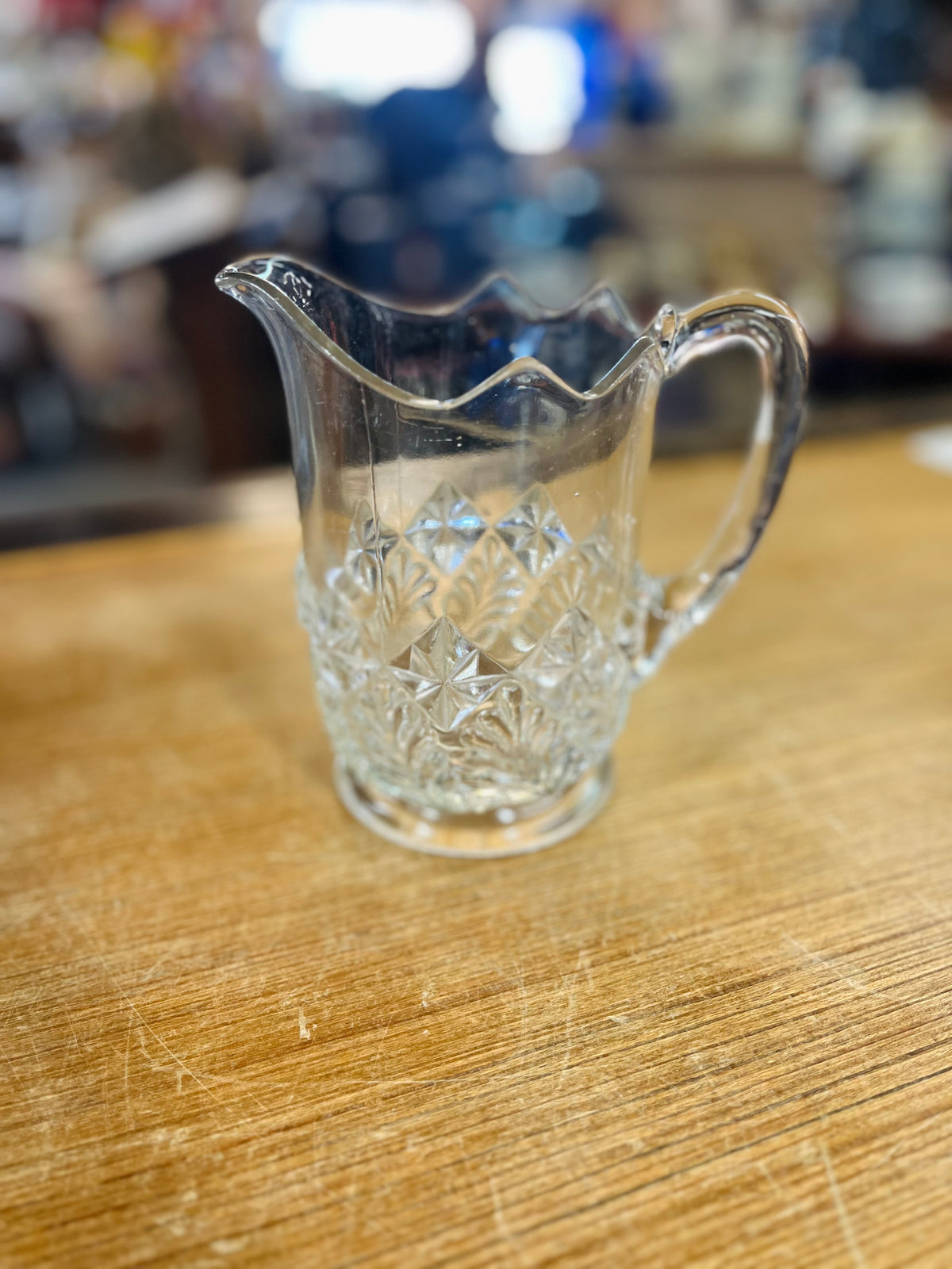 Vintage Clear Pressed Glass Pitcher