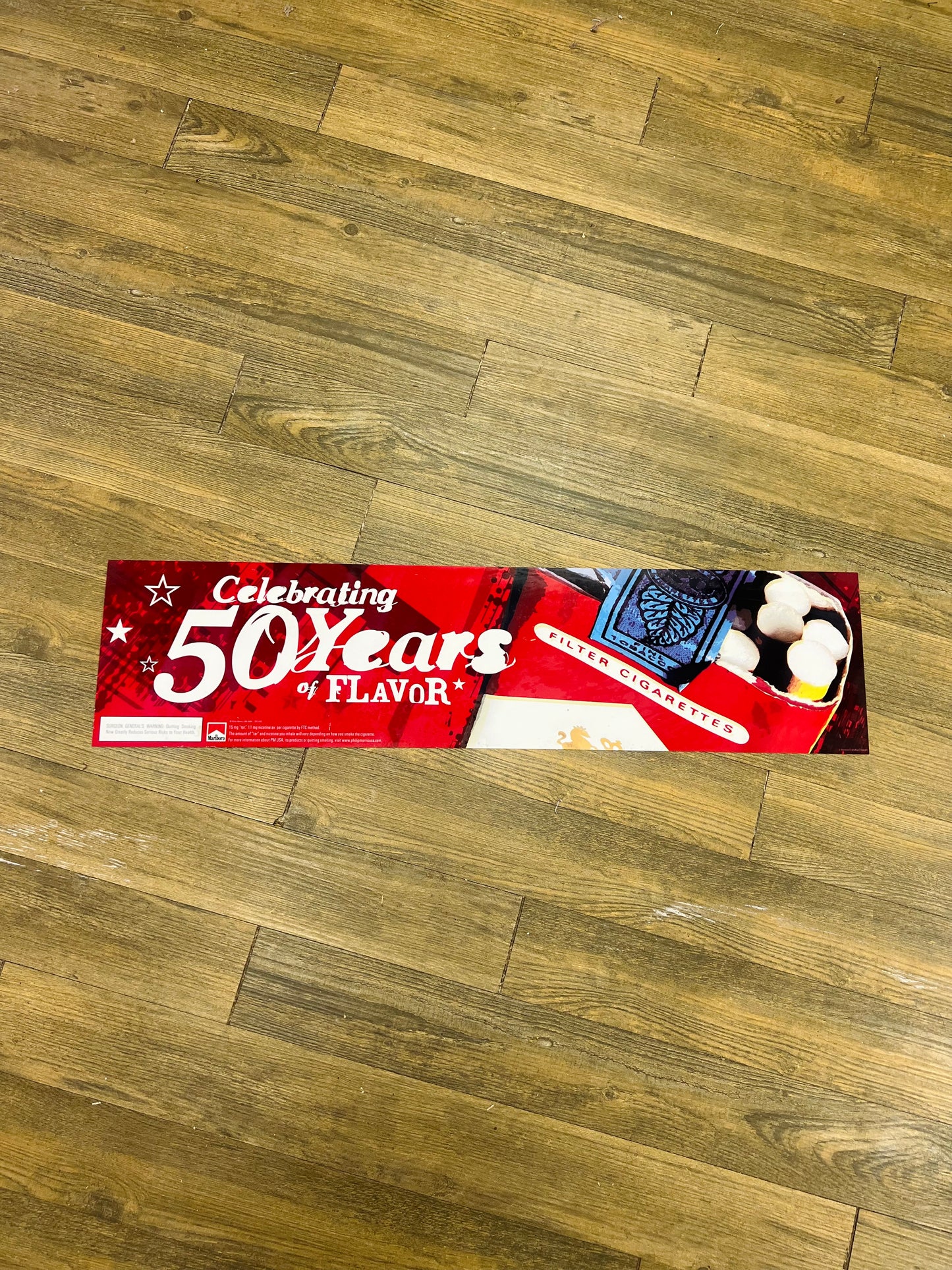 Vintage Marlboro 50th Anniversary Promotional Store Display Sign