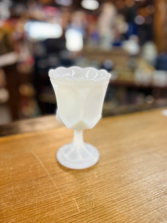 Vintage Milk Glass Goblet