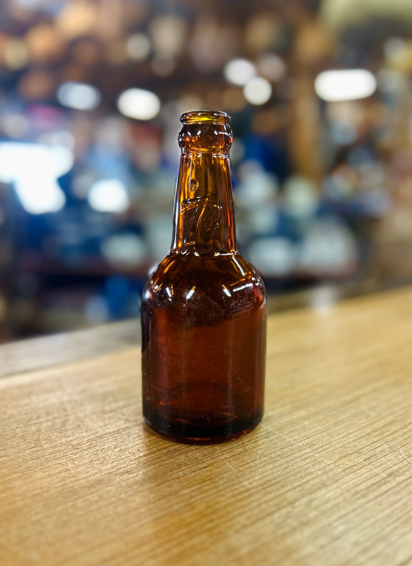Vintage Very Rare Early 1900s 7-Up Amber Embossed Bottle Dallas, TX