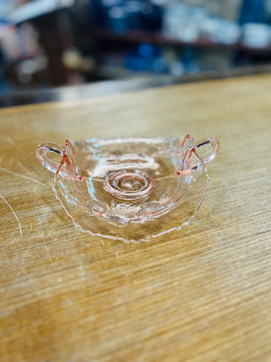 Vintage Pink Depression Glass Candy Dish