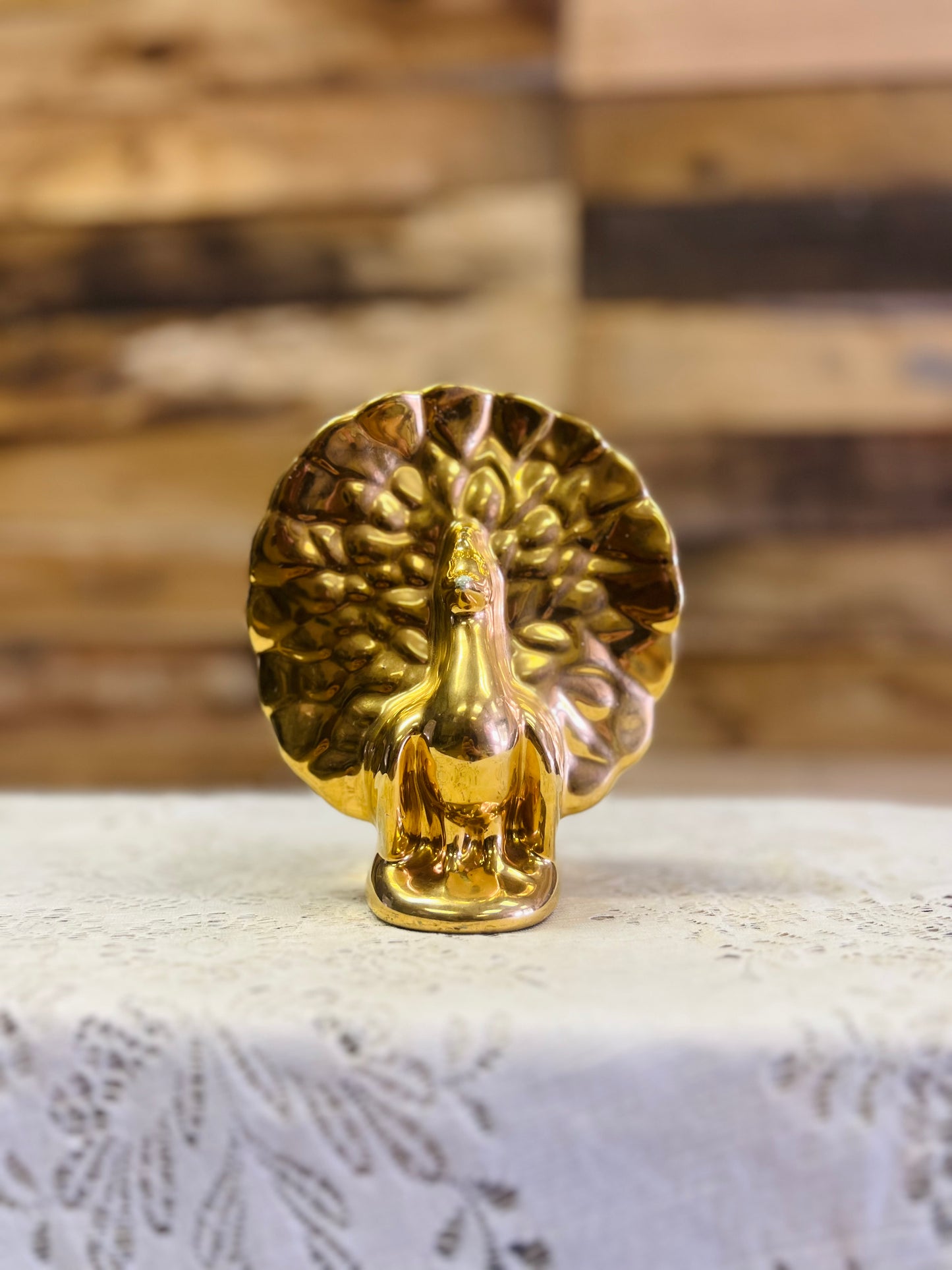 Vintage 22k Gold Turkey Wall Pocket