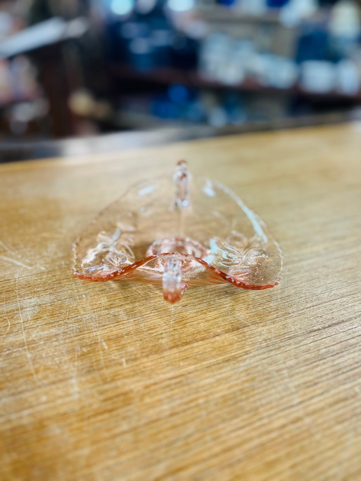 Vintage Pink Depression Glas Candy Dish
