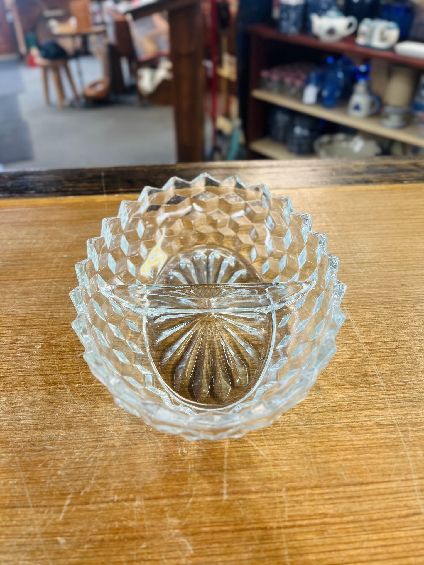 Vintage Clear Pressed Glass Oval Dish