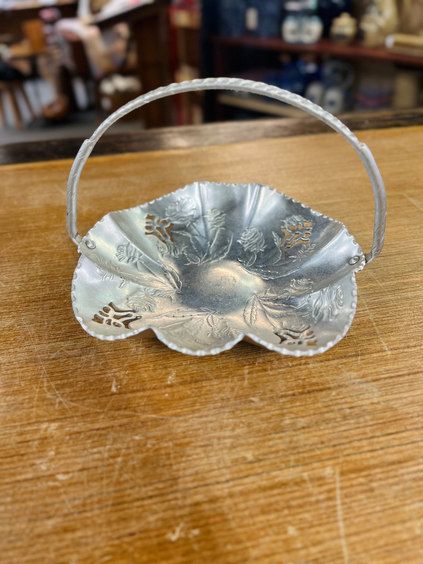 Vintage Metal Bride's Basket