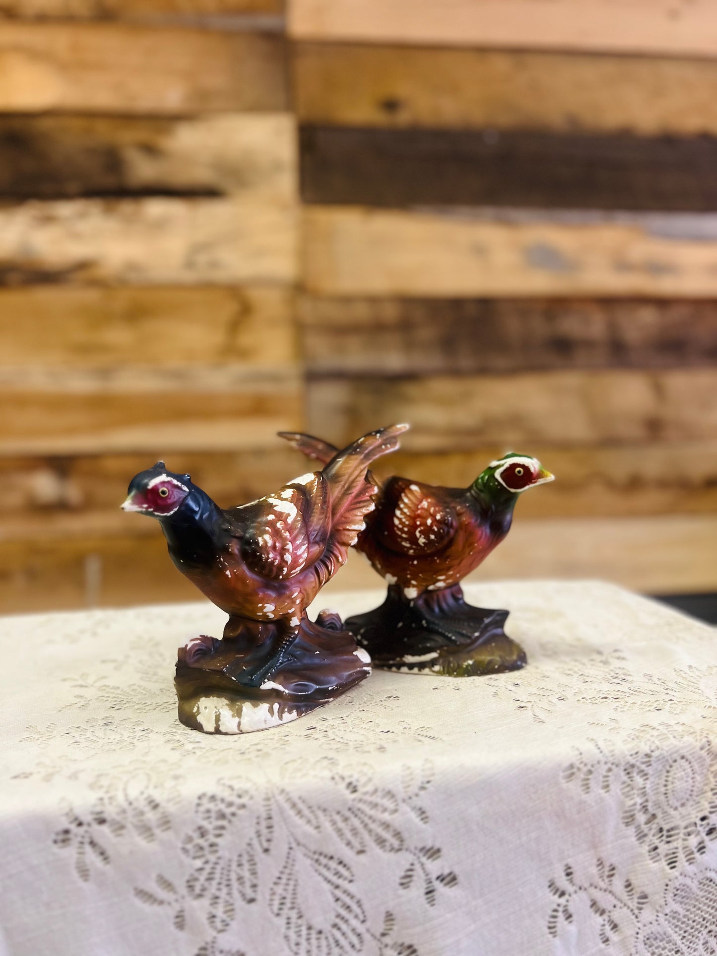 Vintage Set of Two Pheasants
