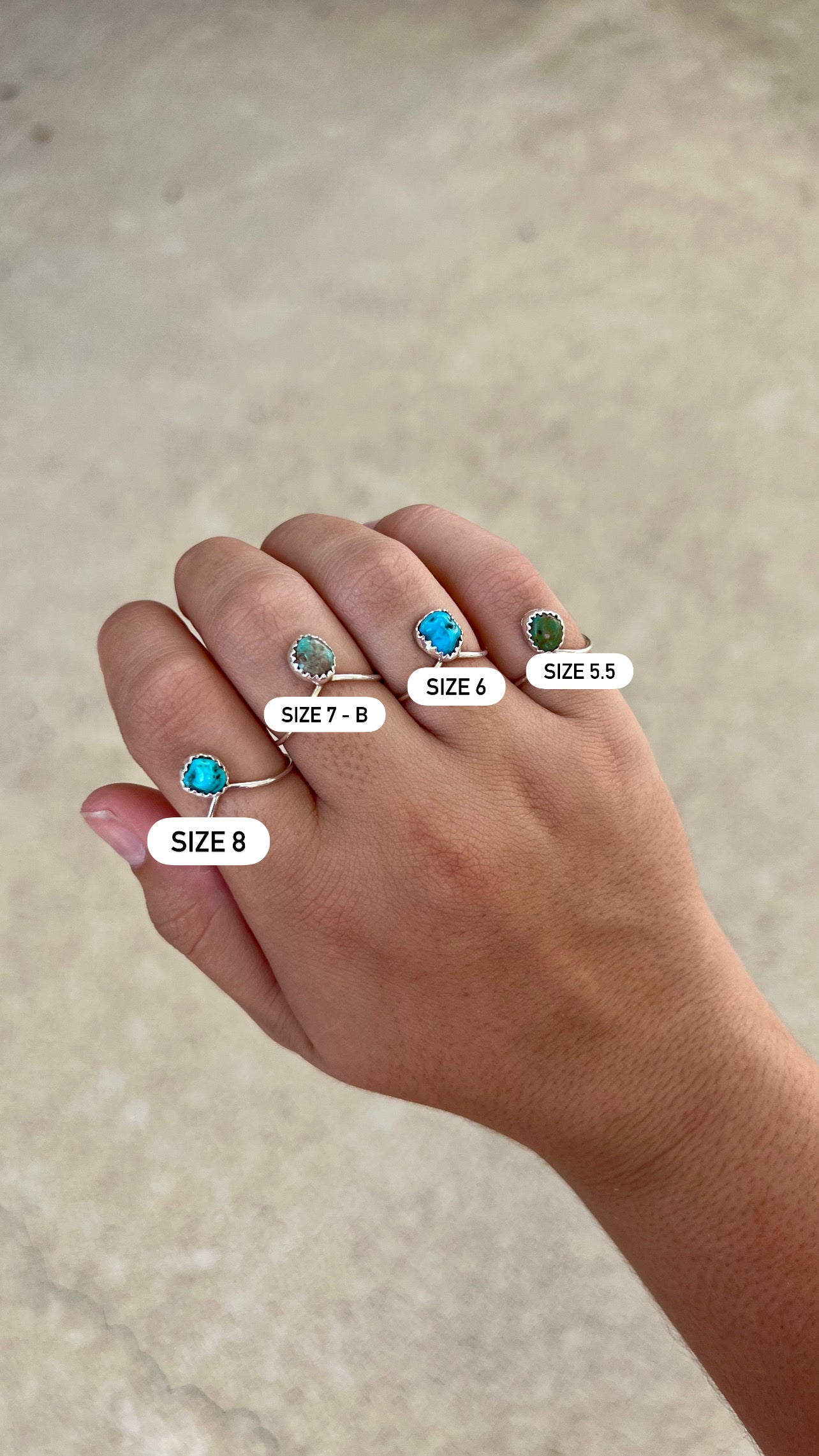 Genuine Turquoise Simple Stud Ring