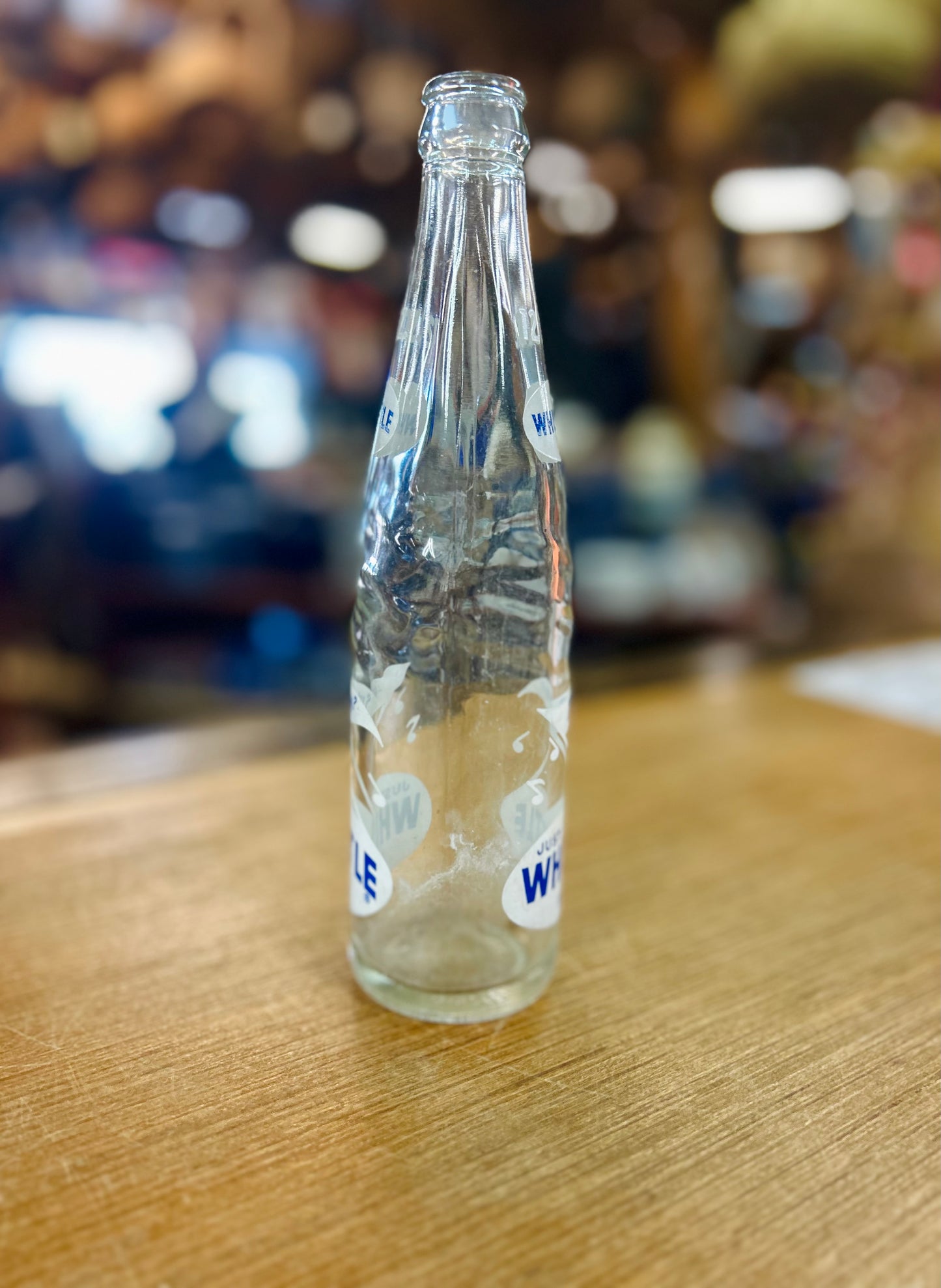 Vintage Whistle " Just Whistle" Glass Bottle