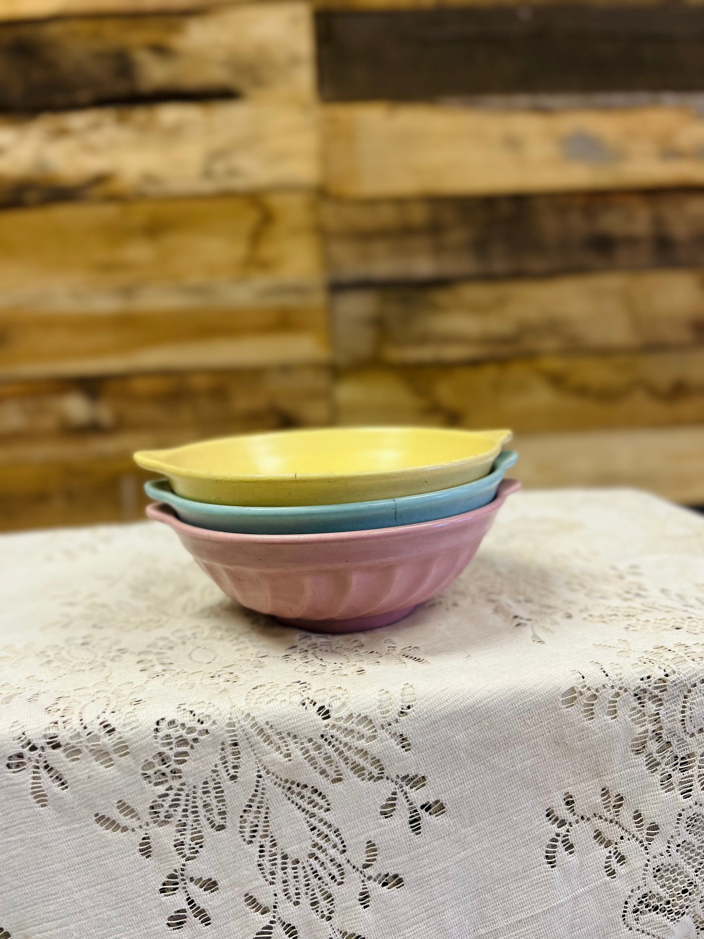 Vintage Happy Trails Set of 3 Bowls