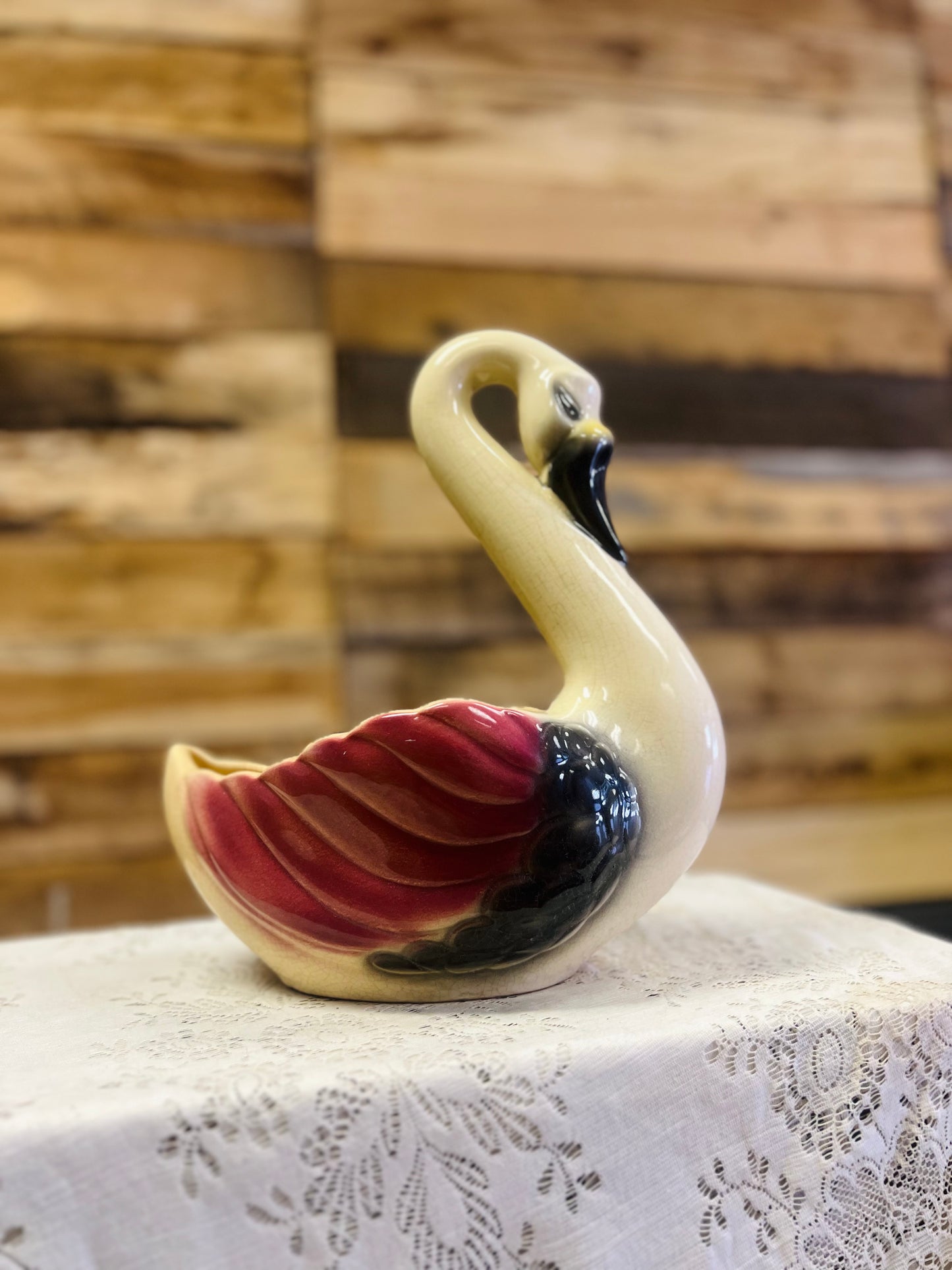 Vintage Large Swan Planter