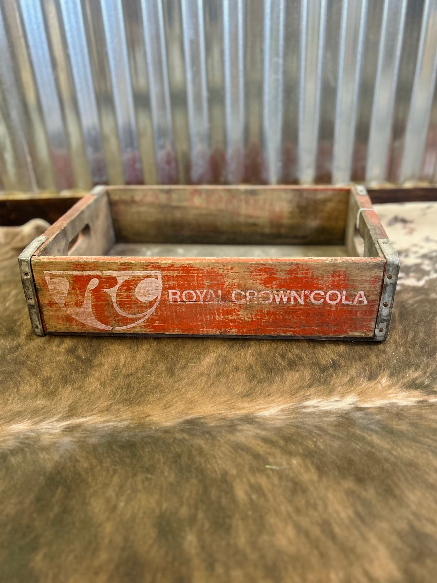 Vintage 1976 "RC" Royal Crown Cola Wood Crate