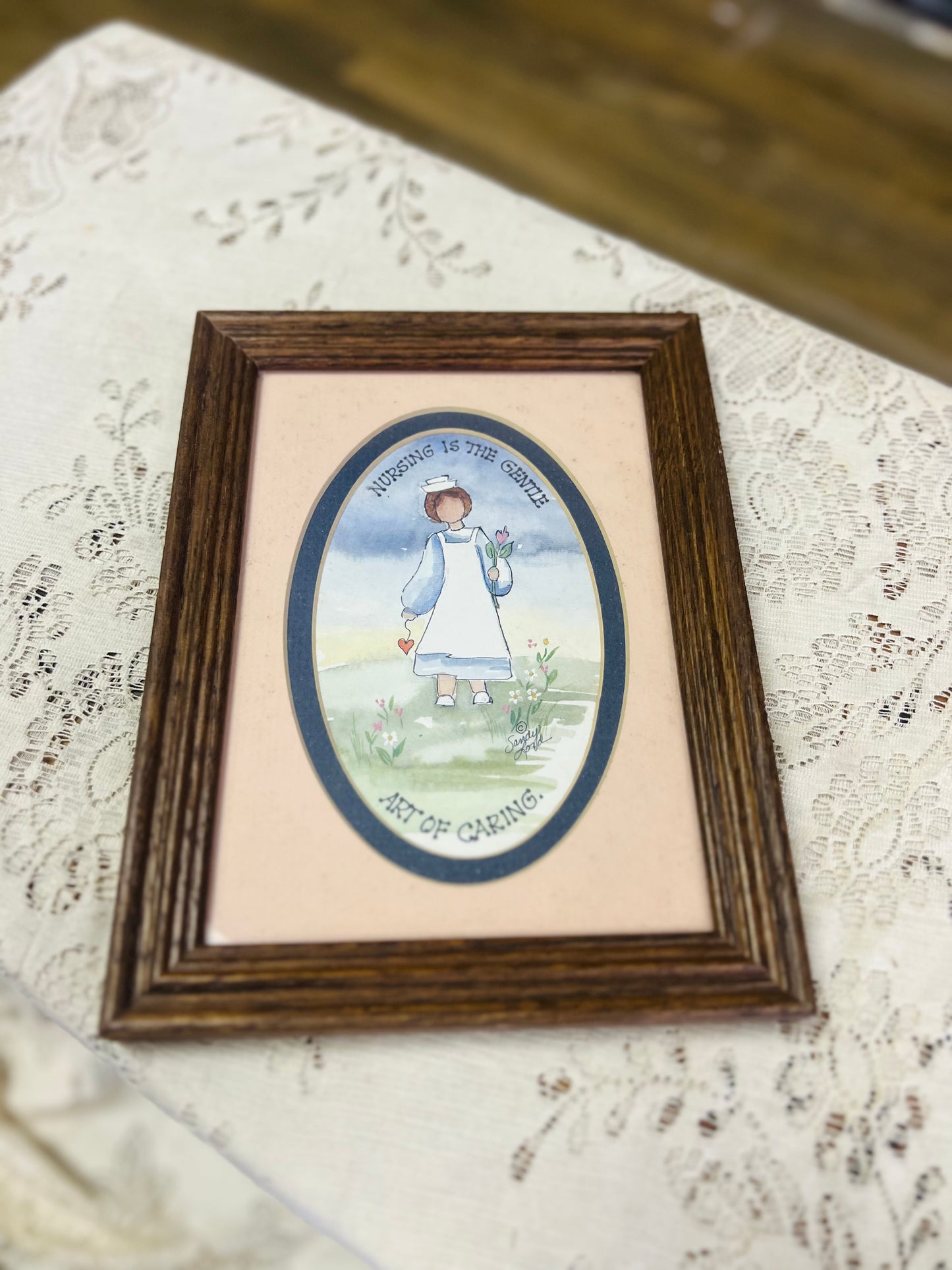Vintage "Nursing Is The Gentle Art Of Caring" Sign