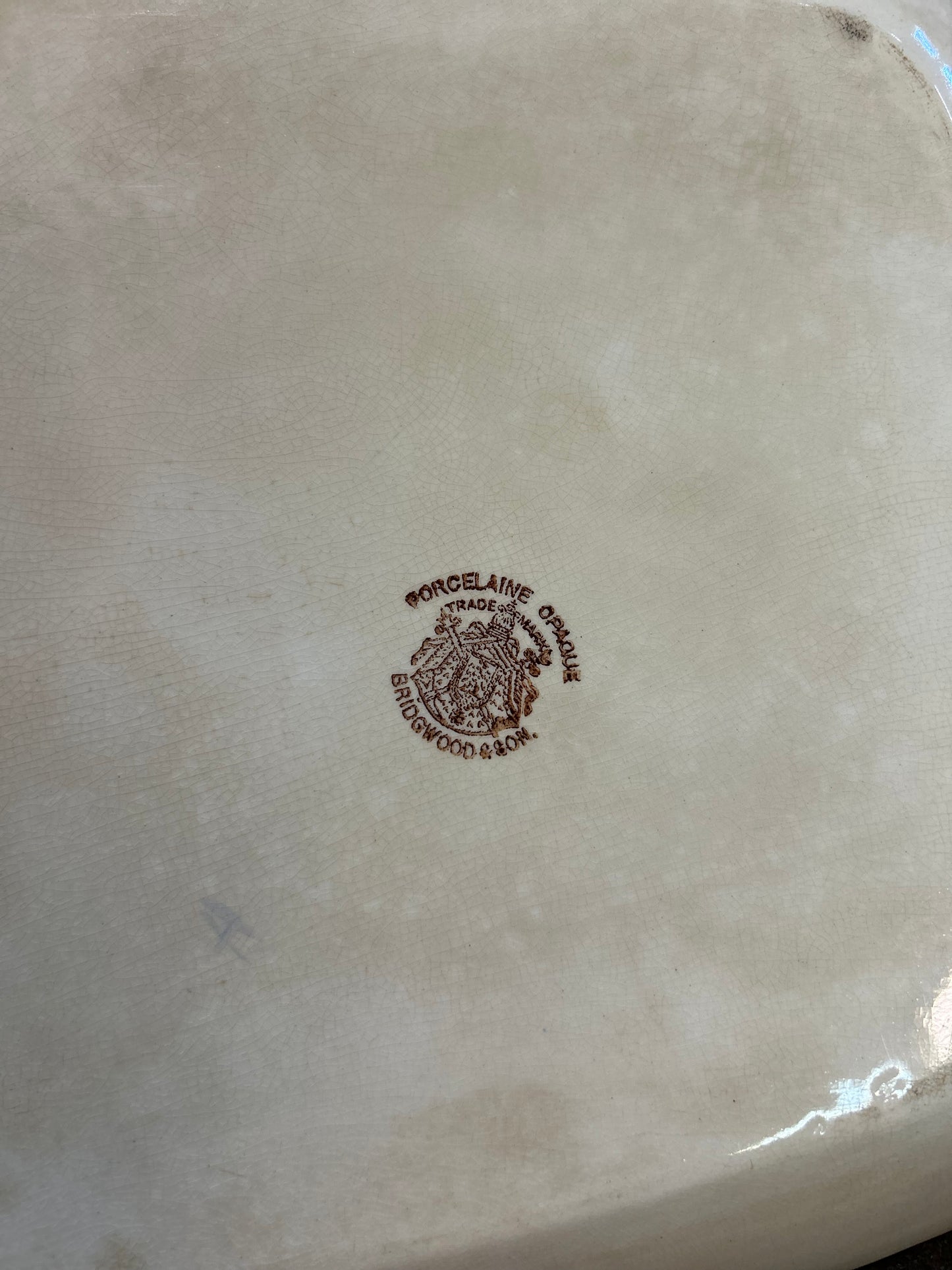 Vintage Bridgewood Porcelaine Opaque Trade Mark Platter
