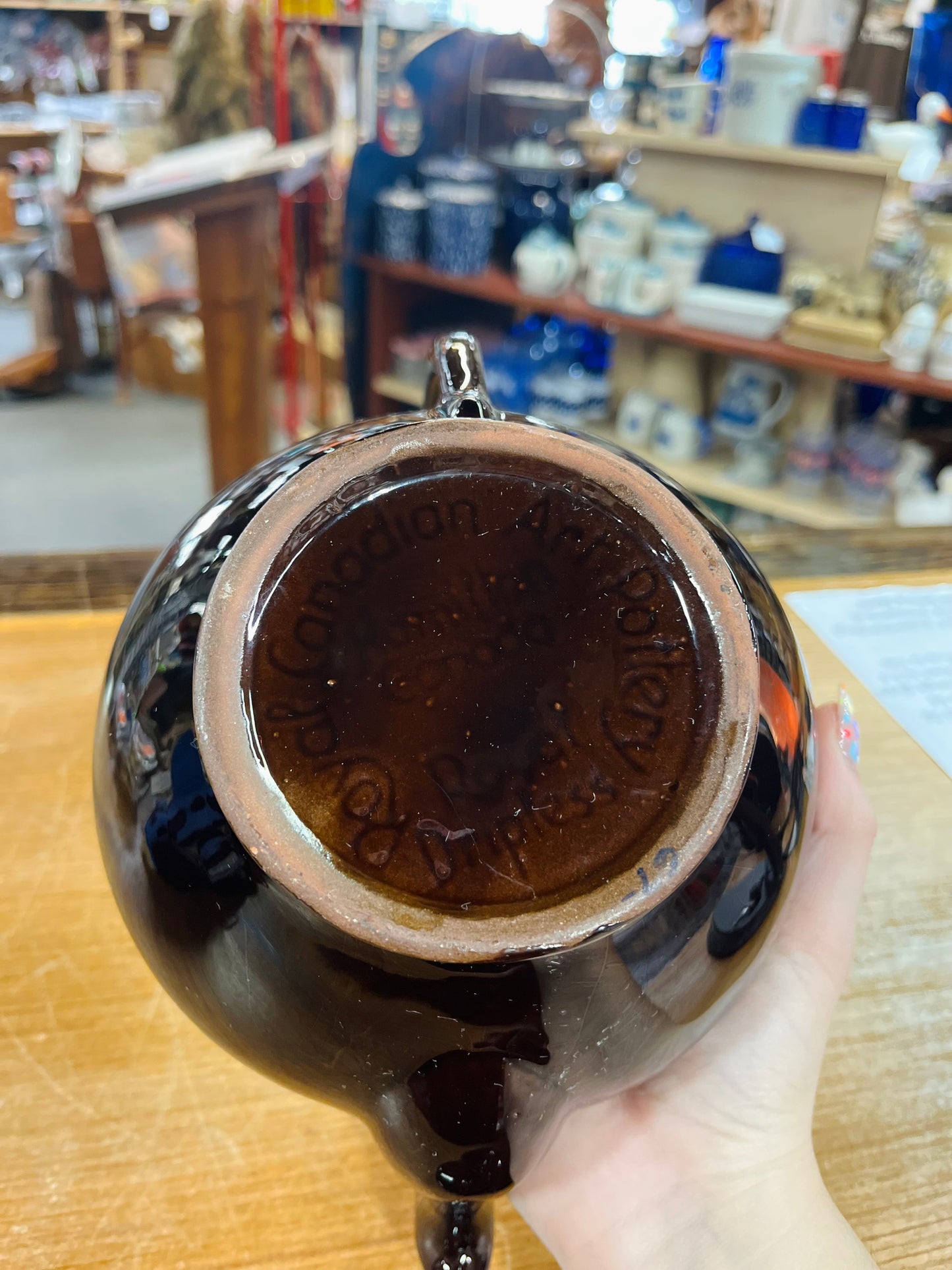 Vintage Royal Canadian Pottery Brown Tea Pot