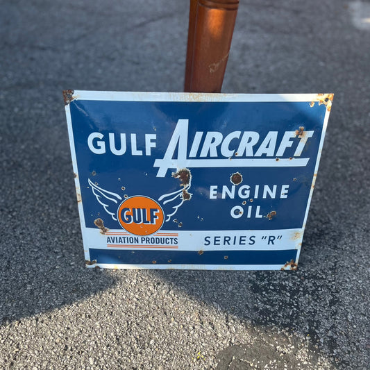 Gulf Aircraft Engine Oil Sign